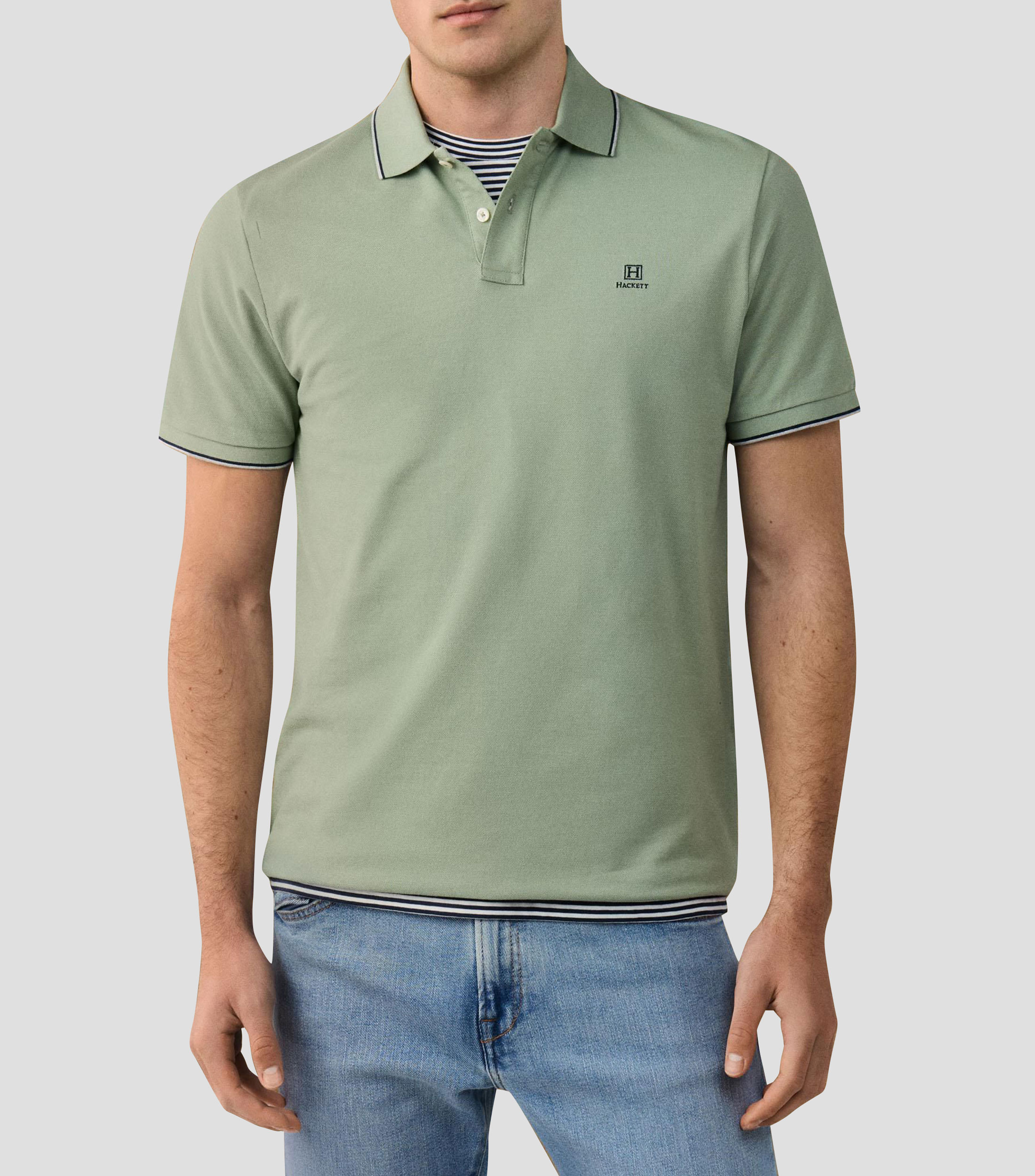 Playera tipo polo manga corta lisa Hombre
