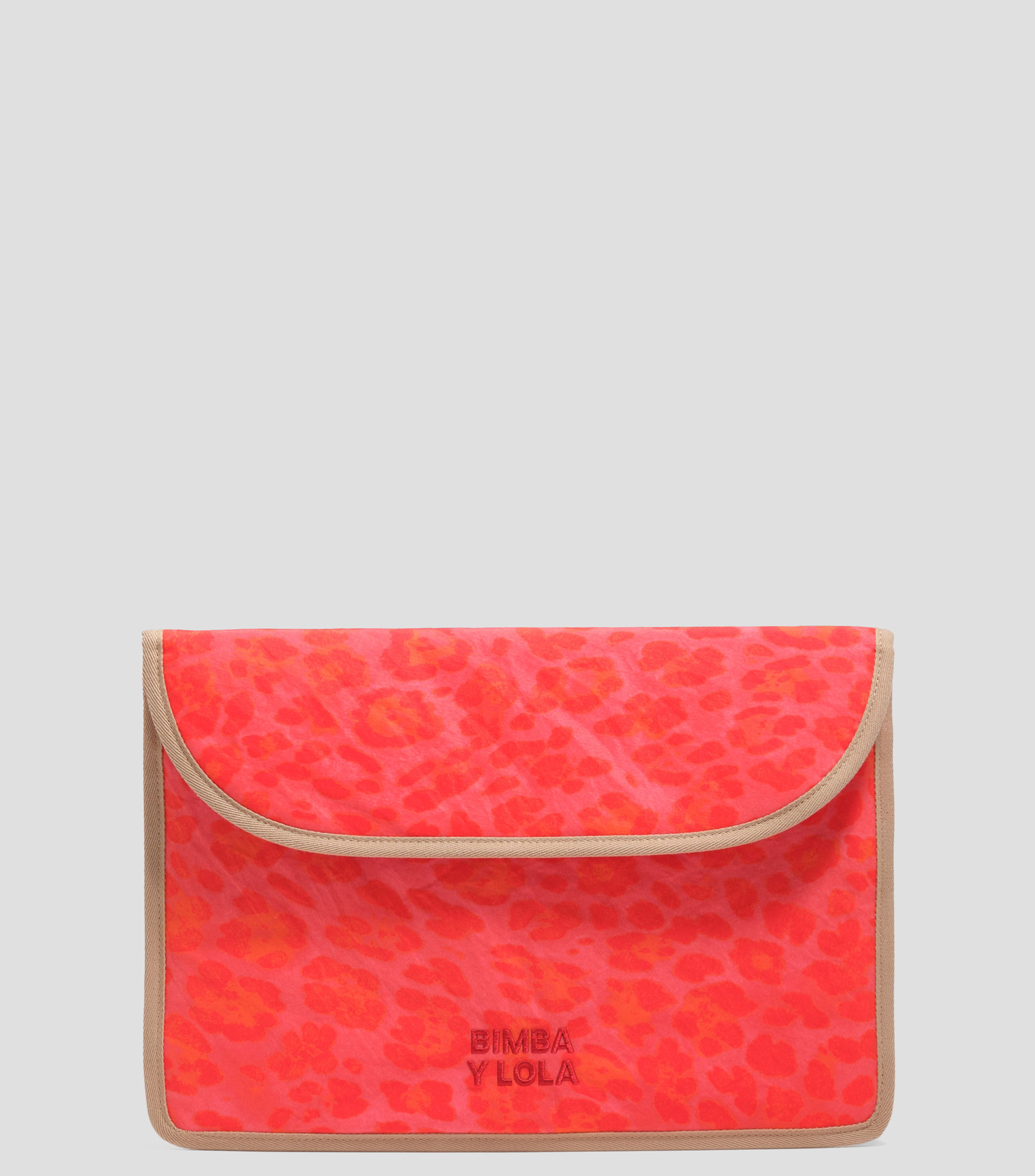 Porta laptop nylon leopard rosa Mujer