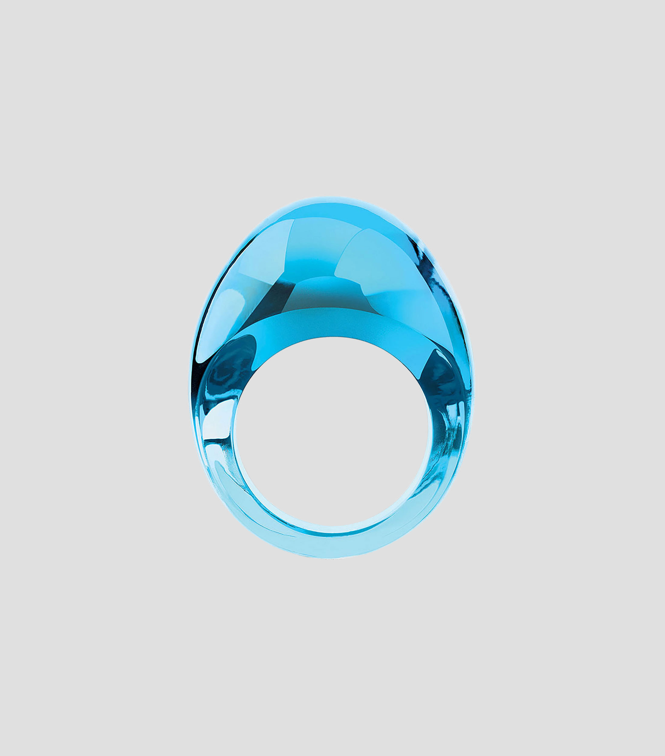 Anillo Cabochon con cristal azul ligero Mujer Talla 49