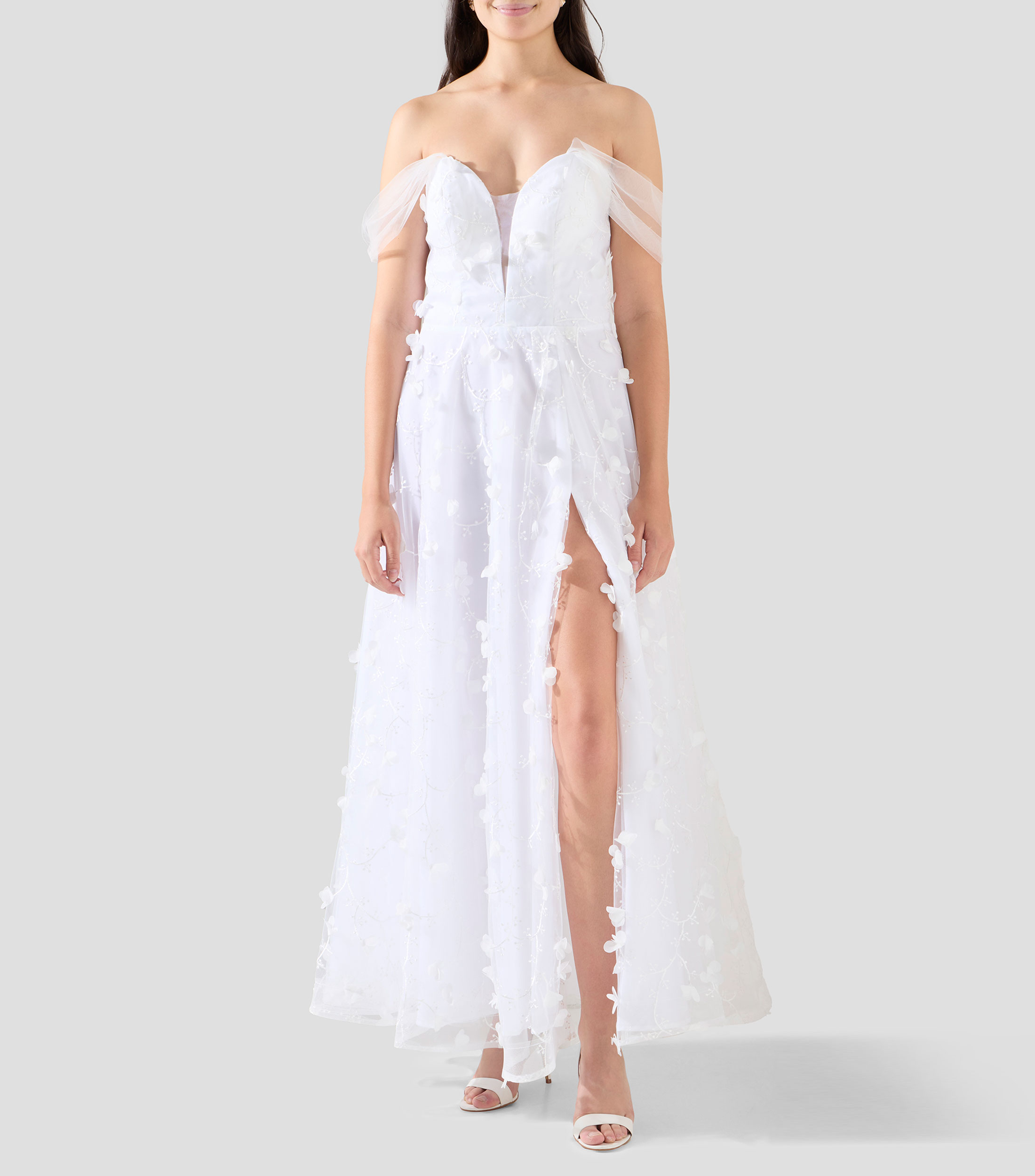 Vestido de fiesta largo liso Mujer