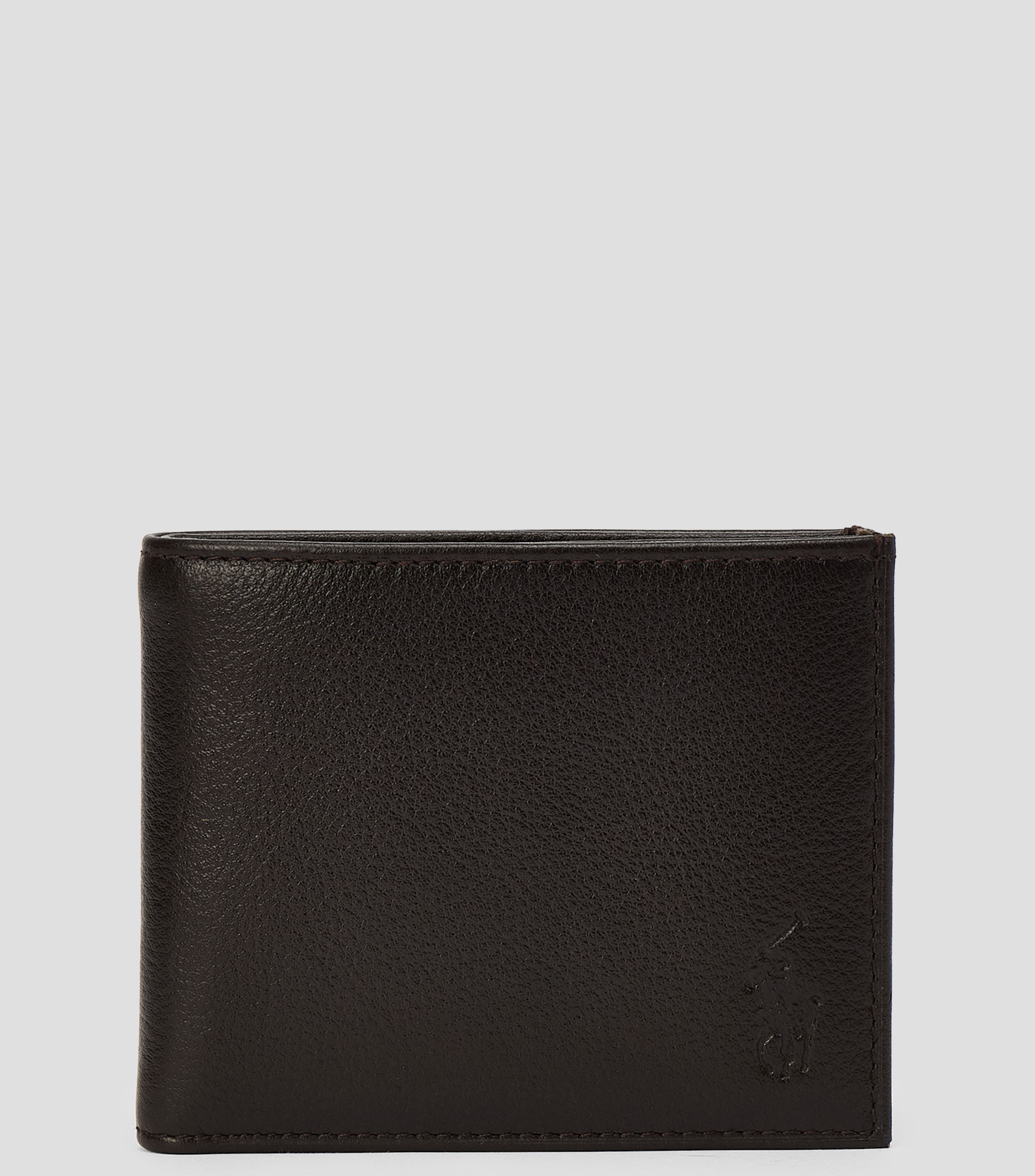 Cartera Bifold en piel vacuna lisa Hombre