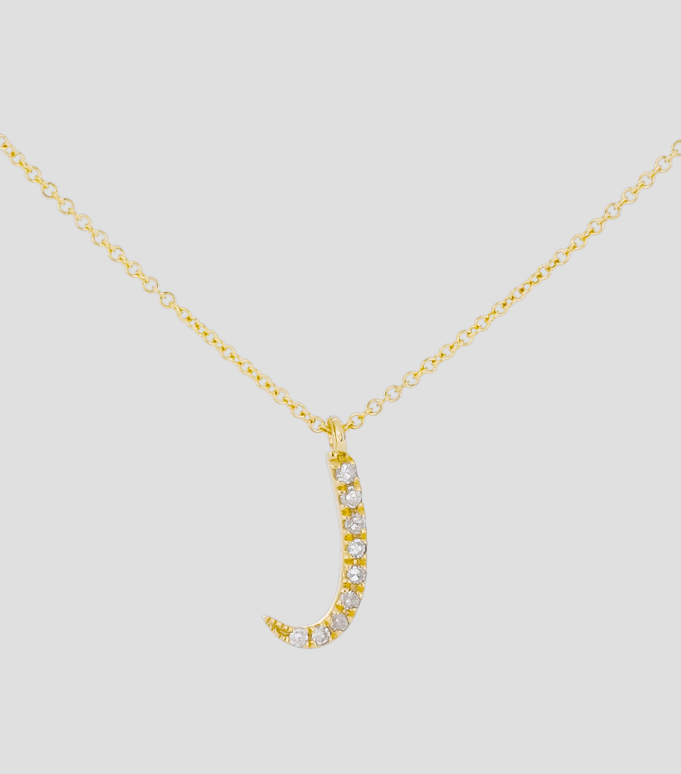 Dije en letra quotJquot y cadena en Oro amarillo 14 Kts Mujer
