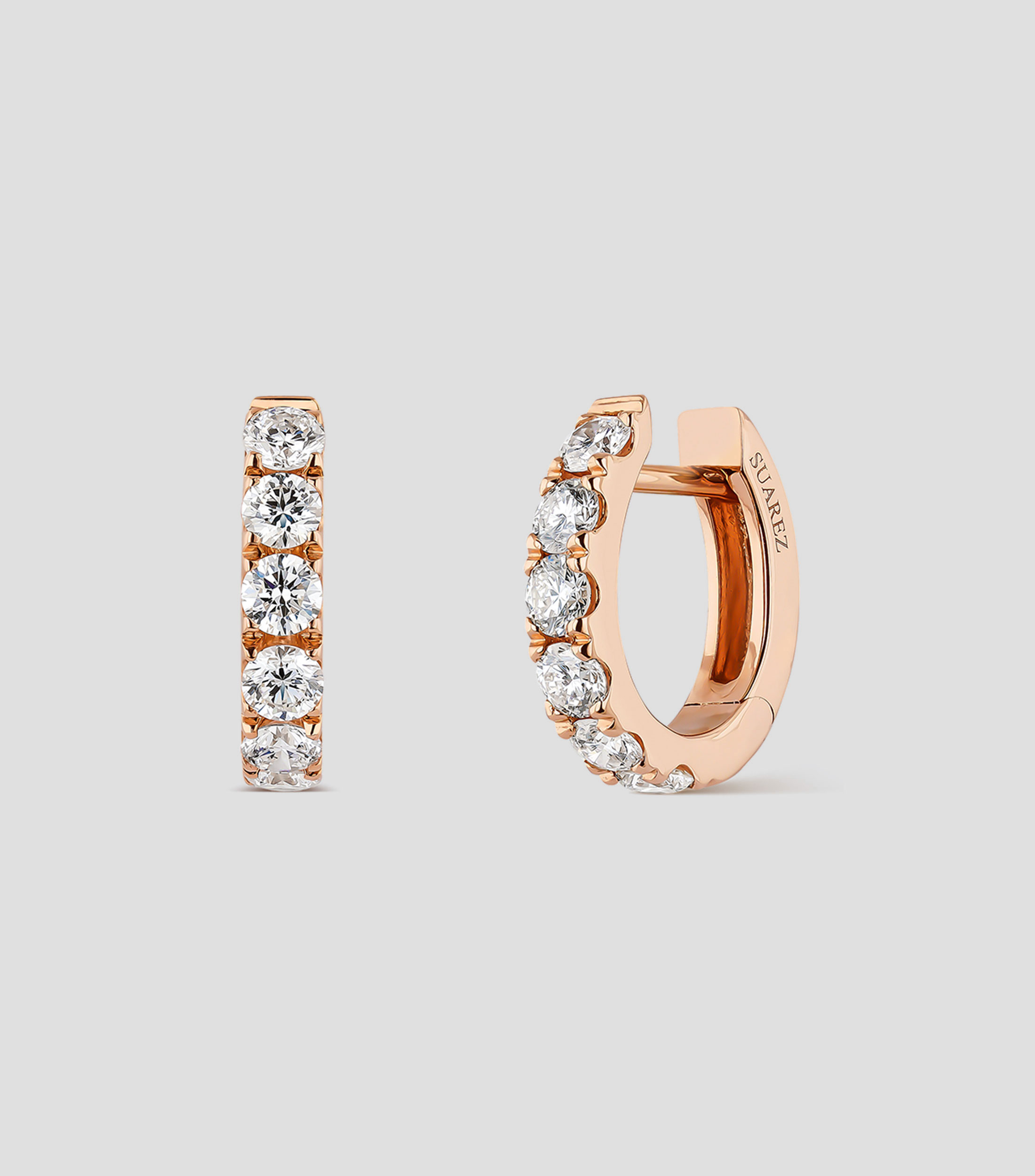 Pendientes Oro rosa 18 Kilates con Diamantes Mujer
