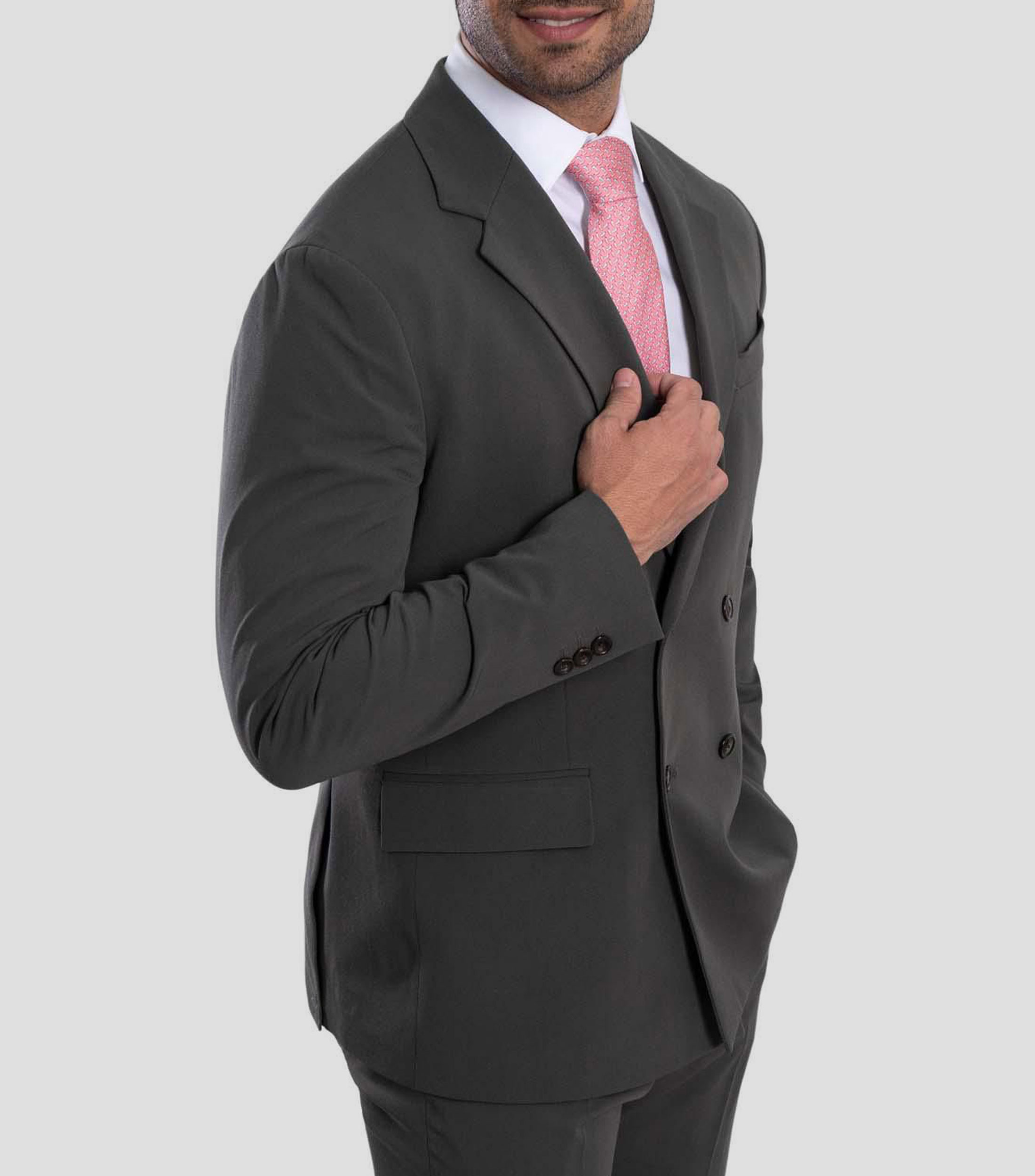 Corbata ancha de seda rosa pastel con estampado de chiles de México