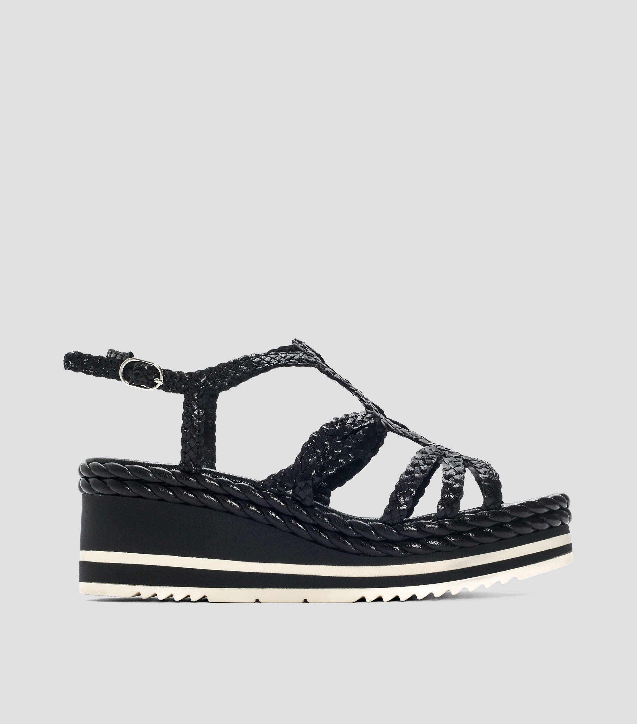 Sandalias con tacón medio de cuña y plataforma Padova Mujer