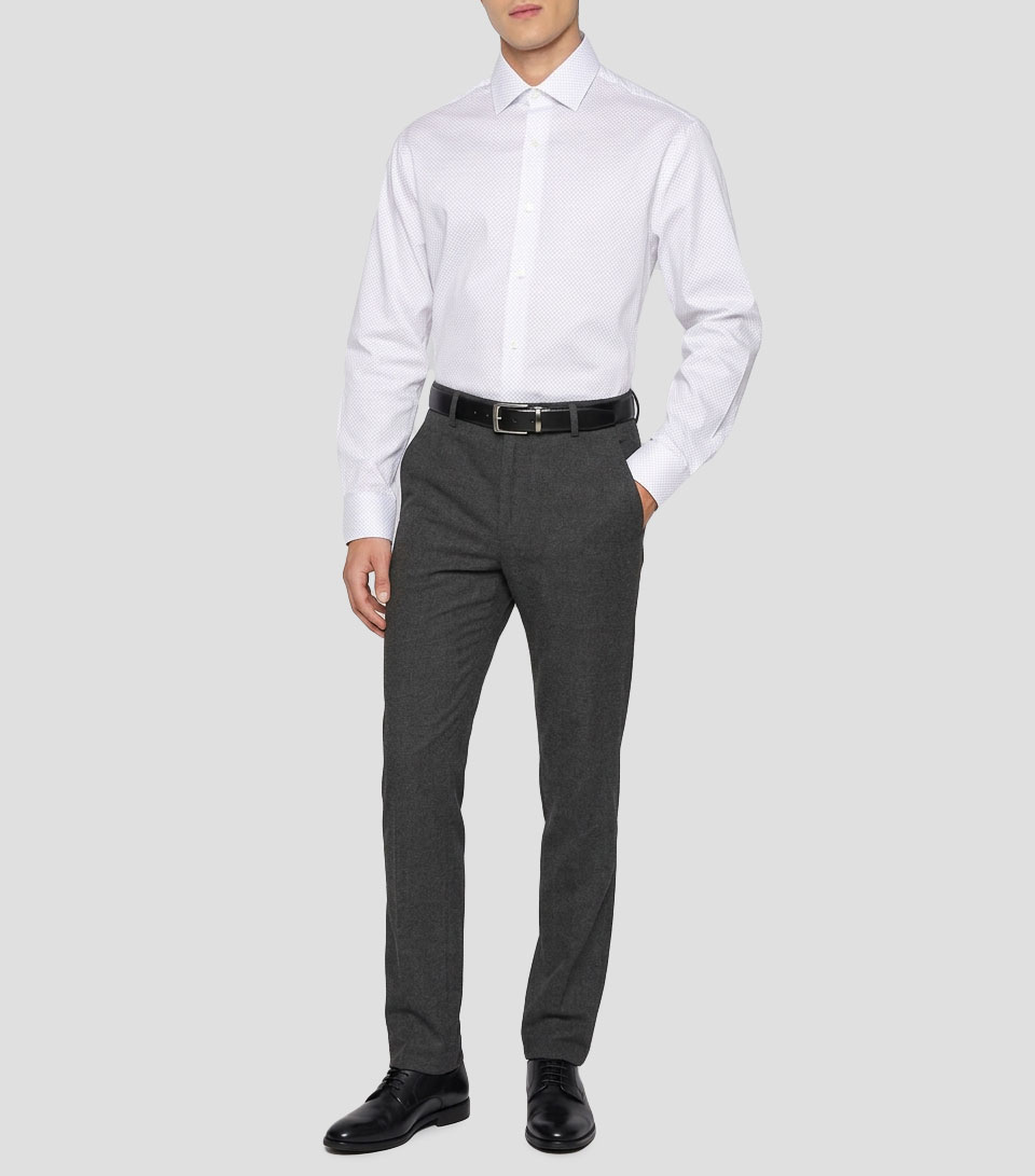 Camisa estampada manga larga Hombre