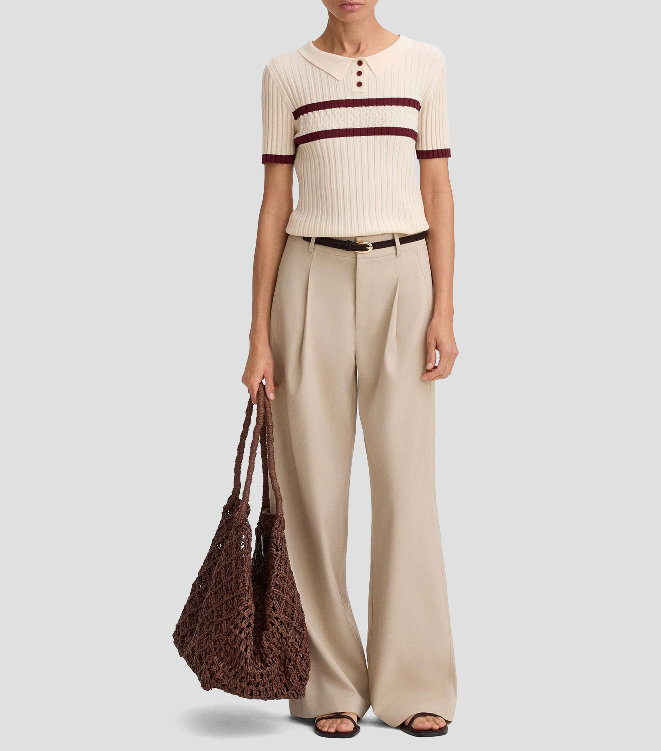 Suéter cuello polo Mujer