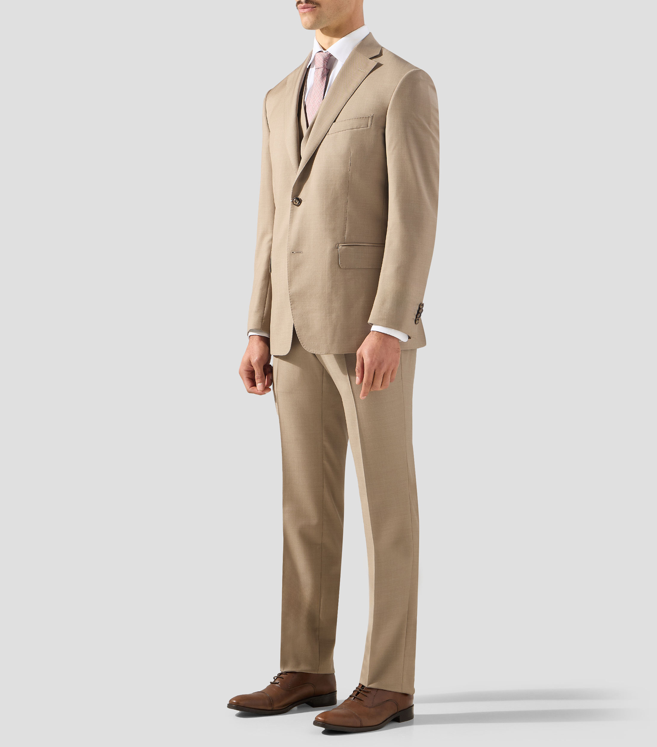 Traje en lana regular microdiseño Hombre