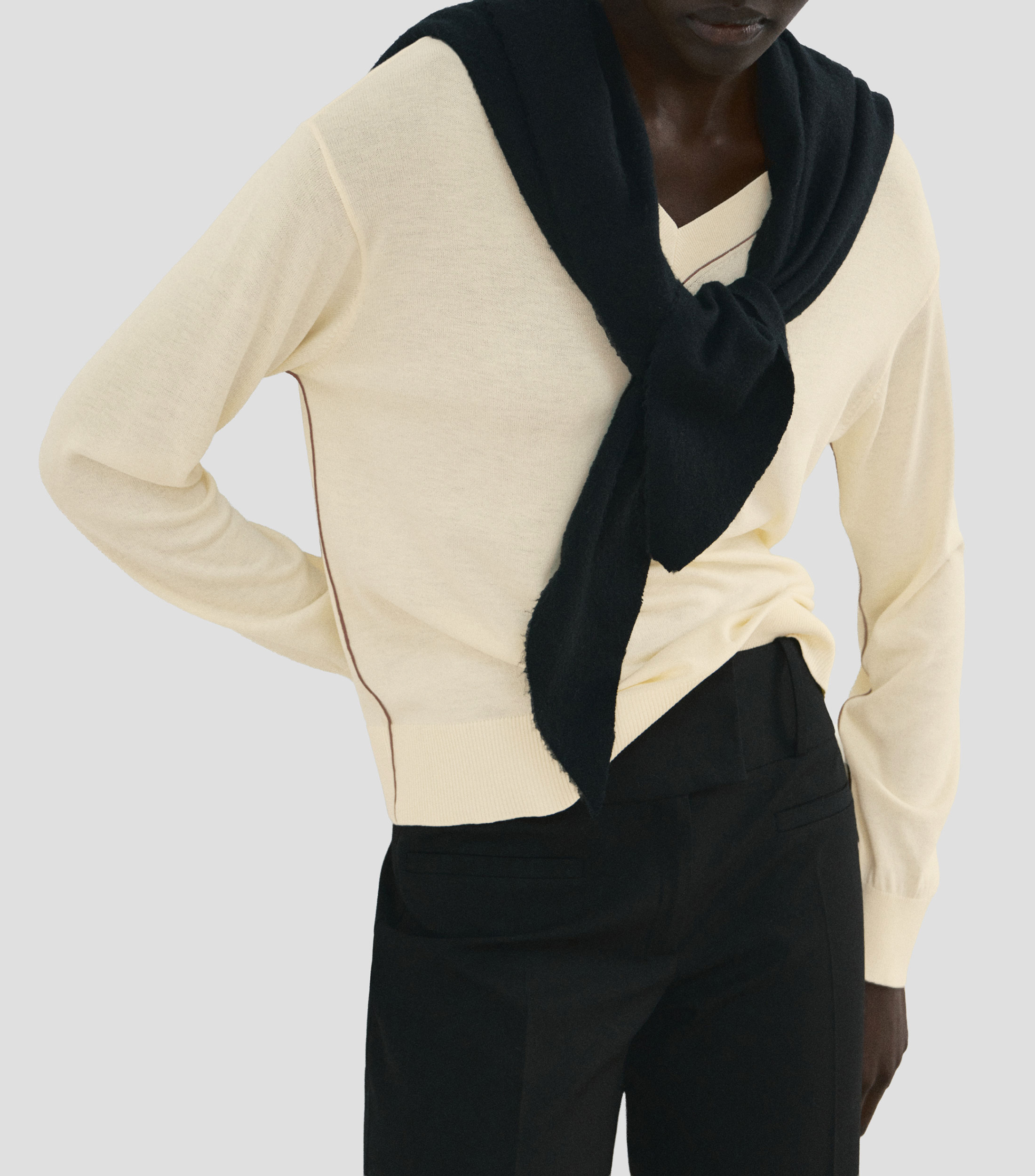 Suéter cuello V Mujer