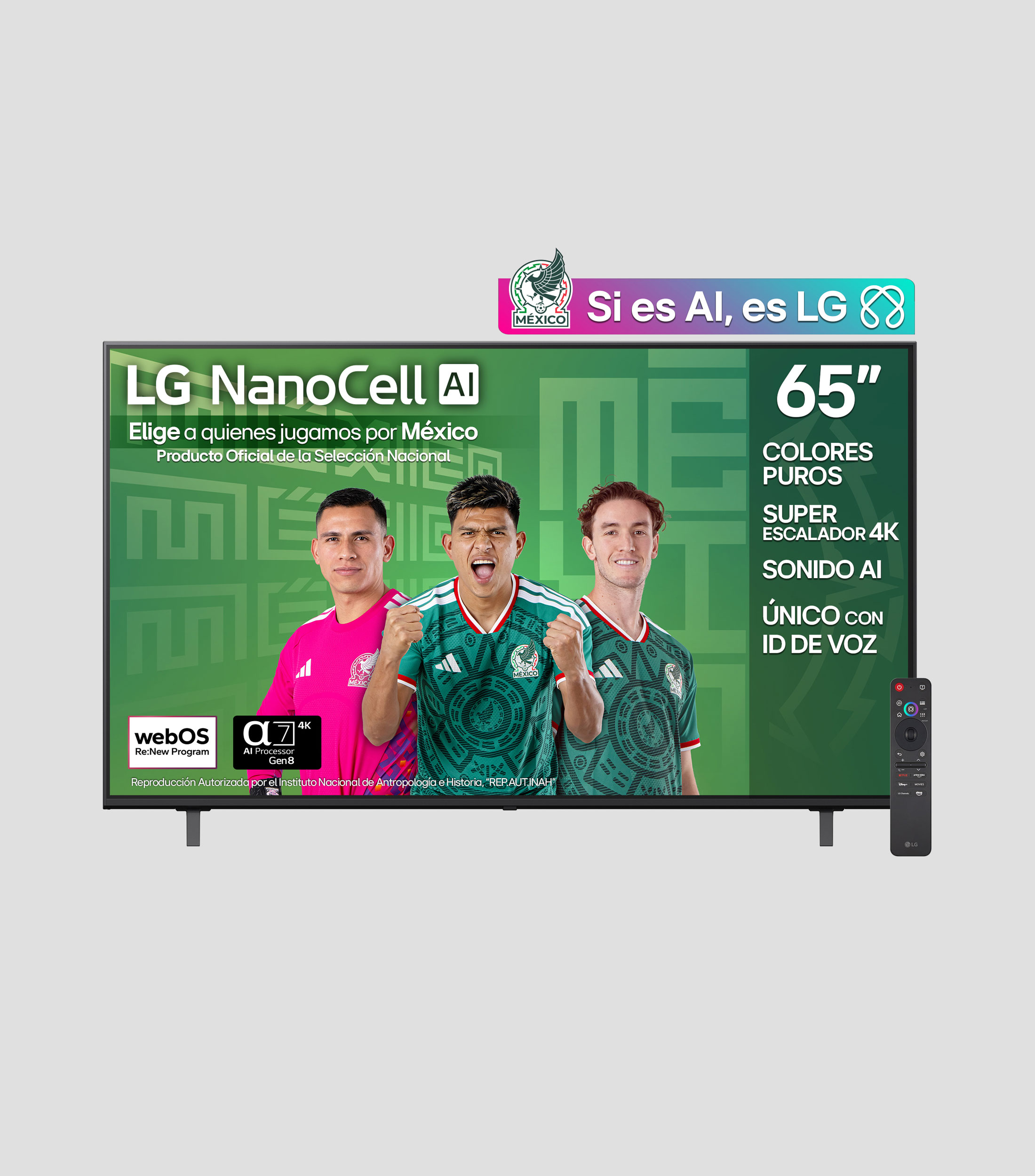 Pantalla 65 pulgadas Plana NanoCell AI NANO80 4K SMART TV 2025