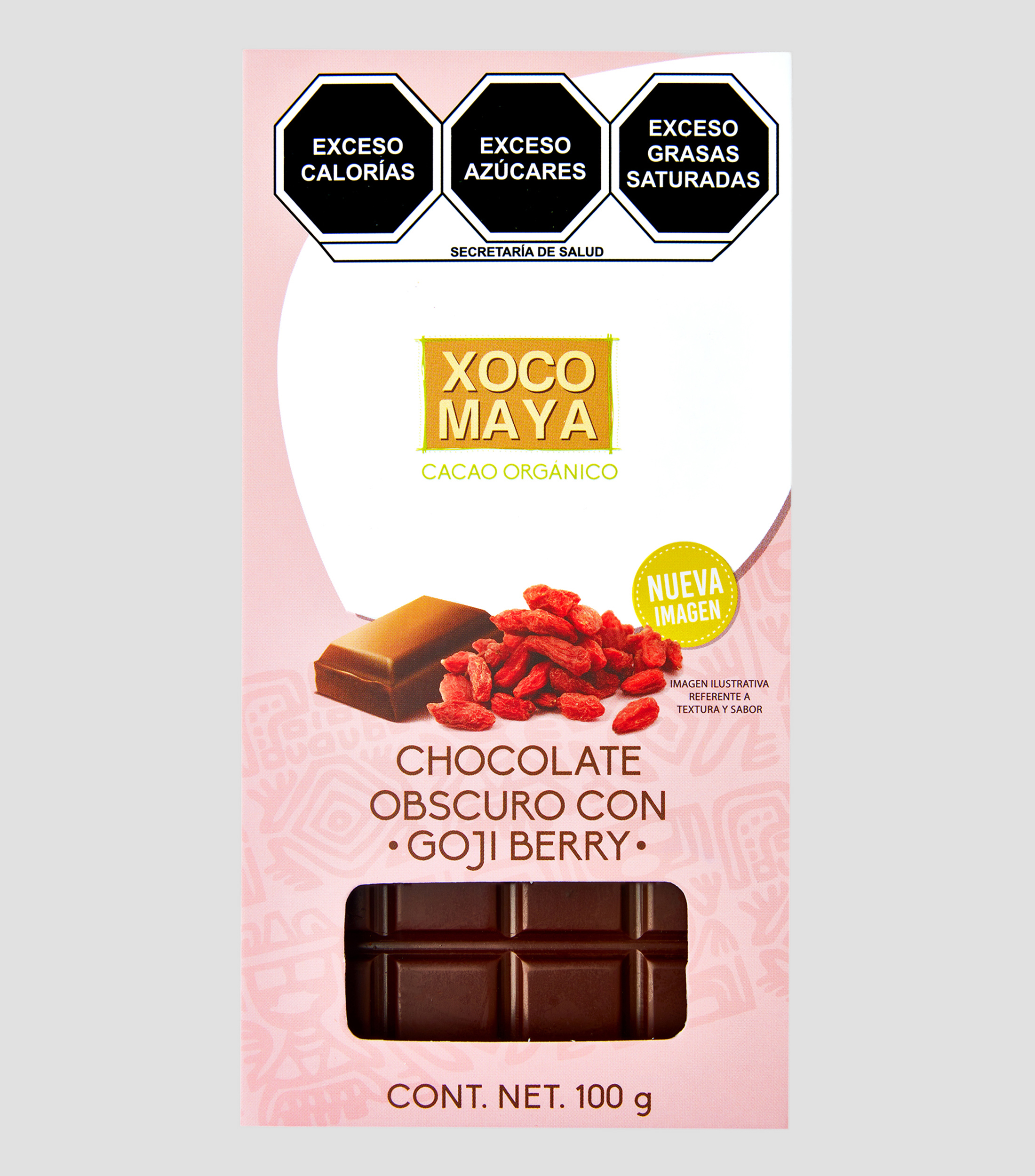 Barra de chocolate oscuro con bayas de goji berry, 100 g