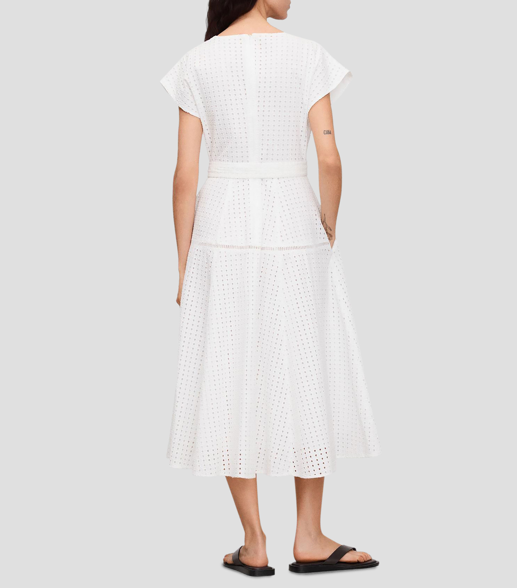 Vestido midi manga corta fantasía Mujer