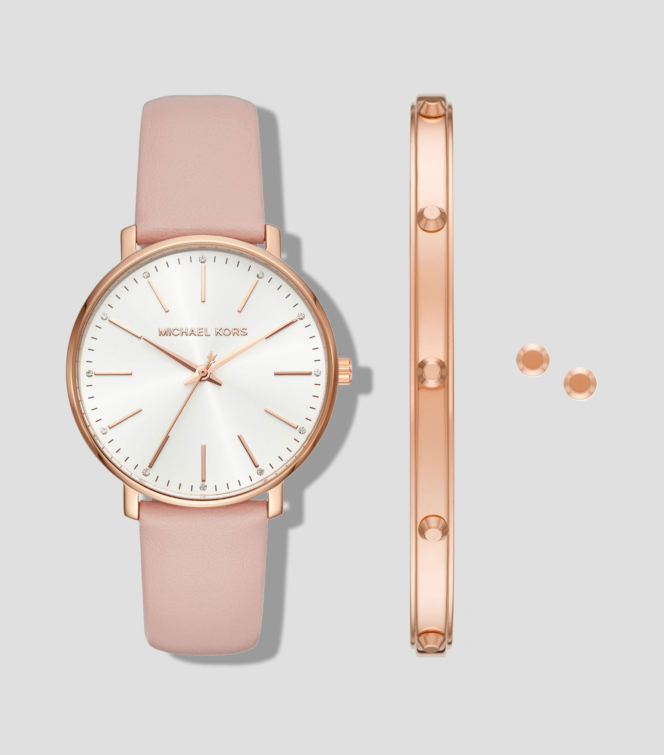 Set de Reloj Brazalete y Aretes para Mujer