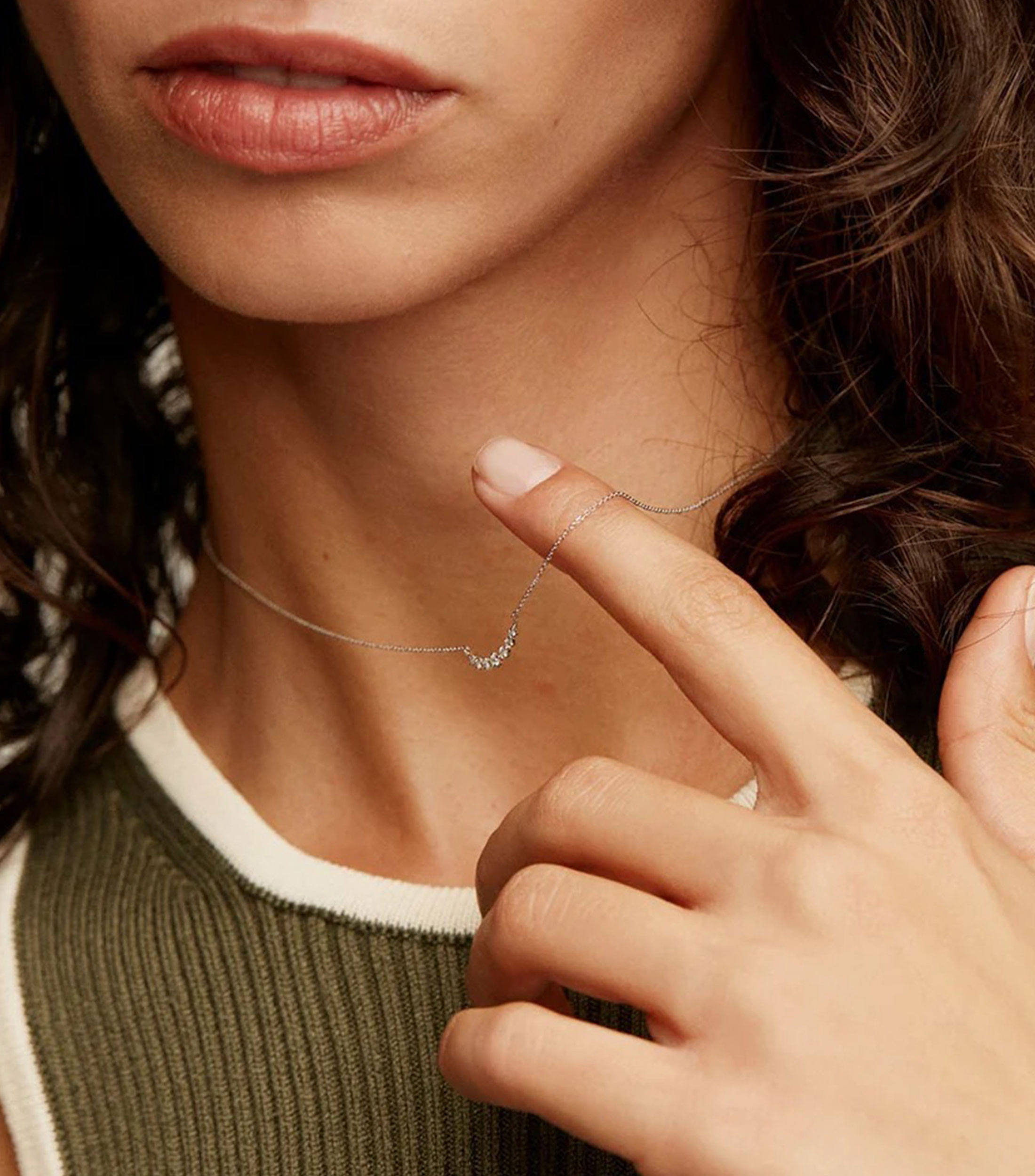 Collar en oro blanco de 18 kilates con diamantes Les Délicieux Mujer