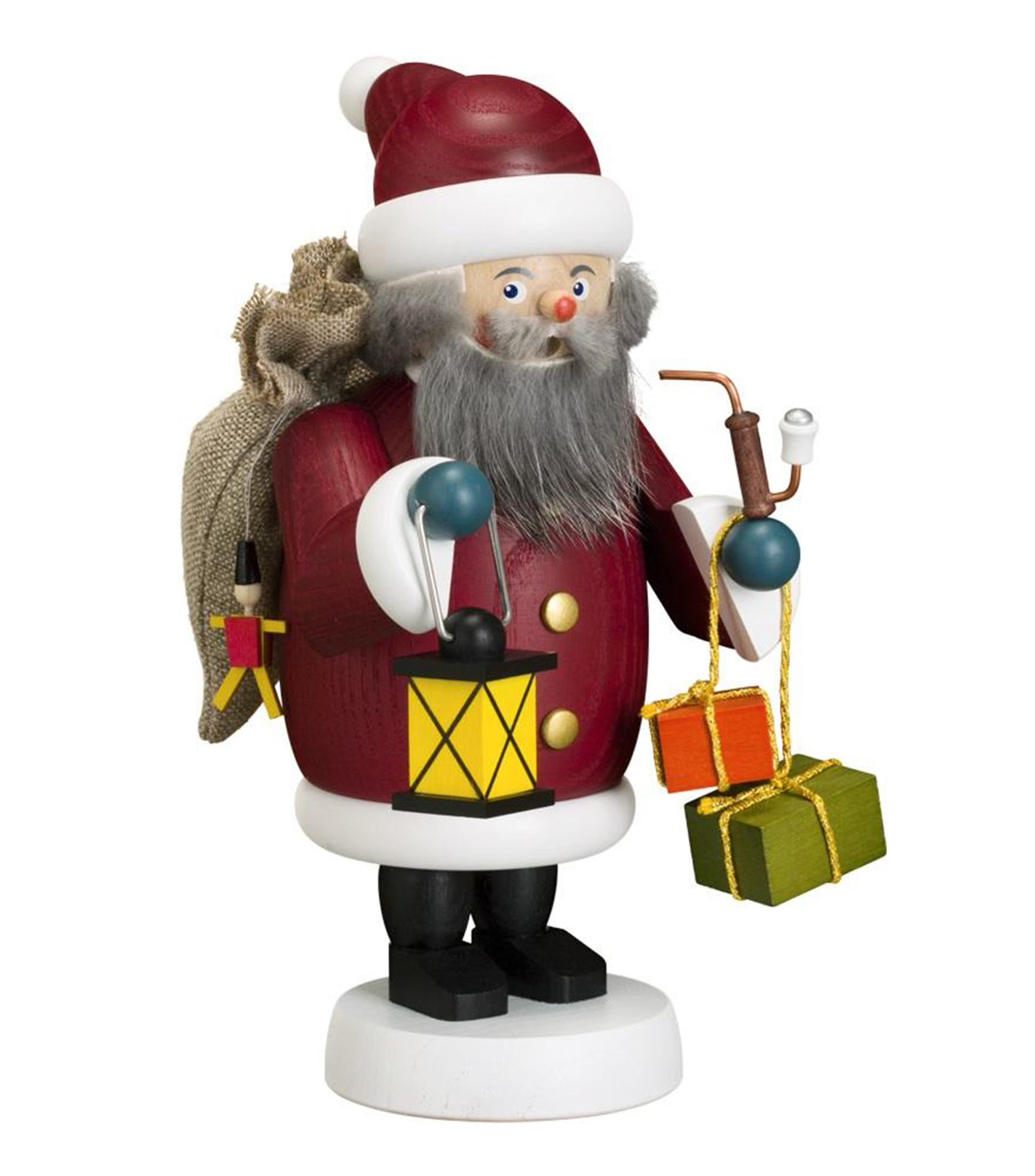 Rysi Figura navideña Fumador Santa Claus con regalos en madera - El ...