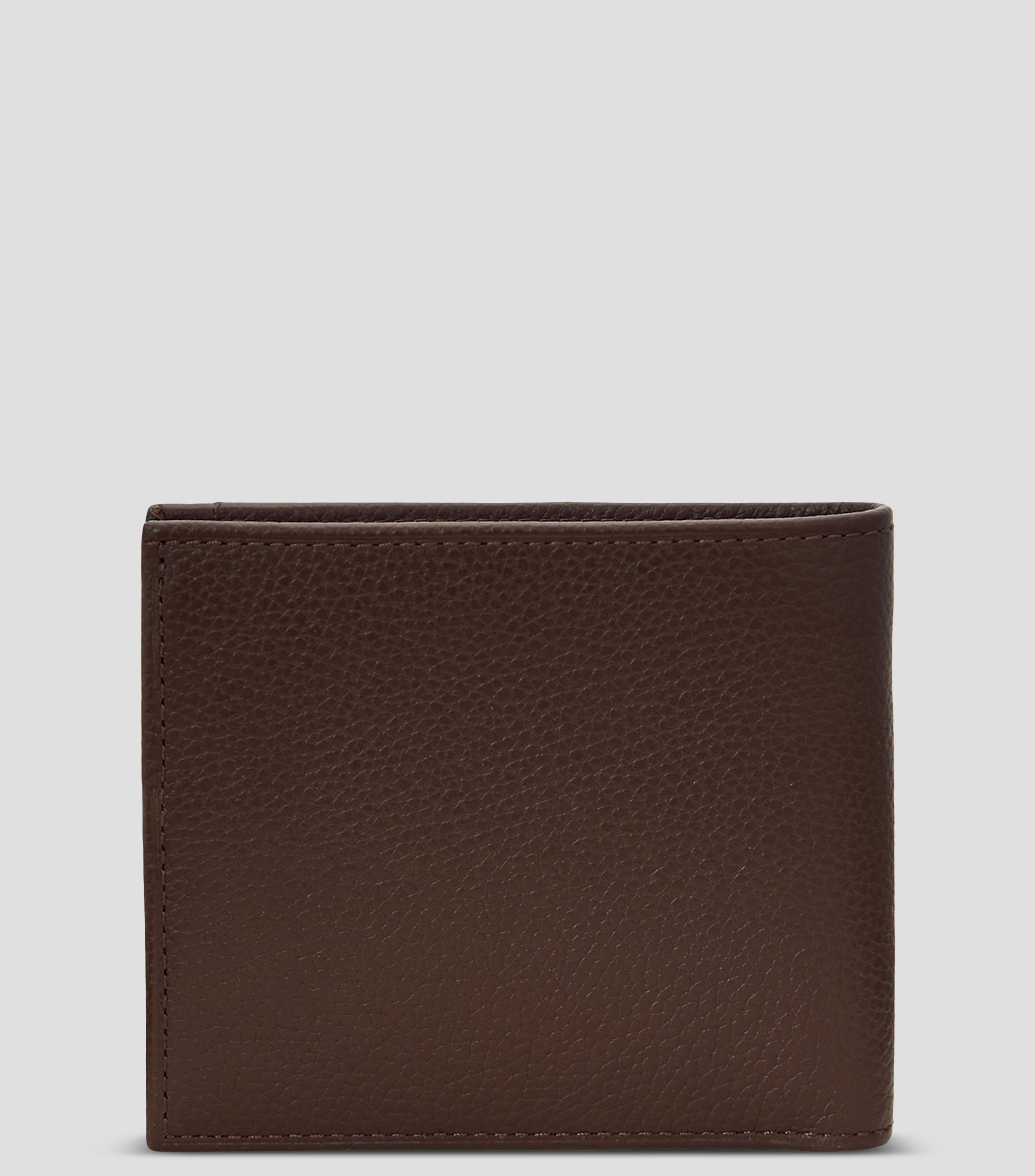 Cartera bifold en piel granulada Hombre