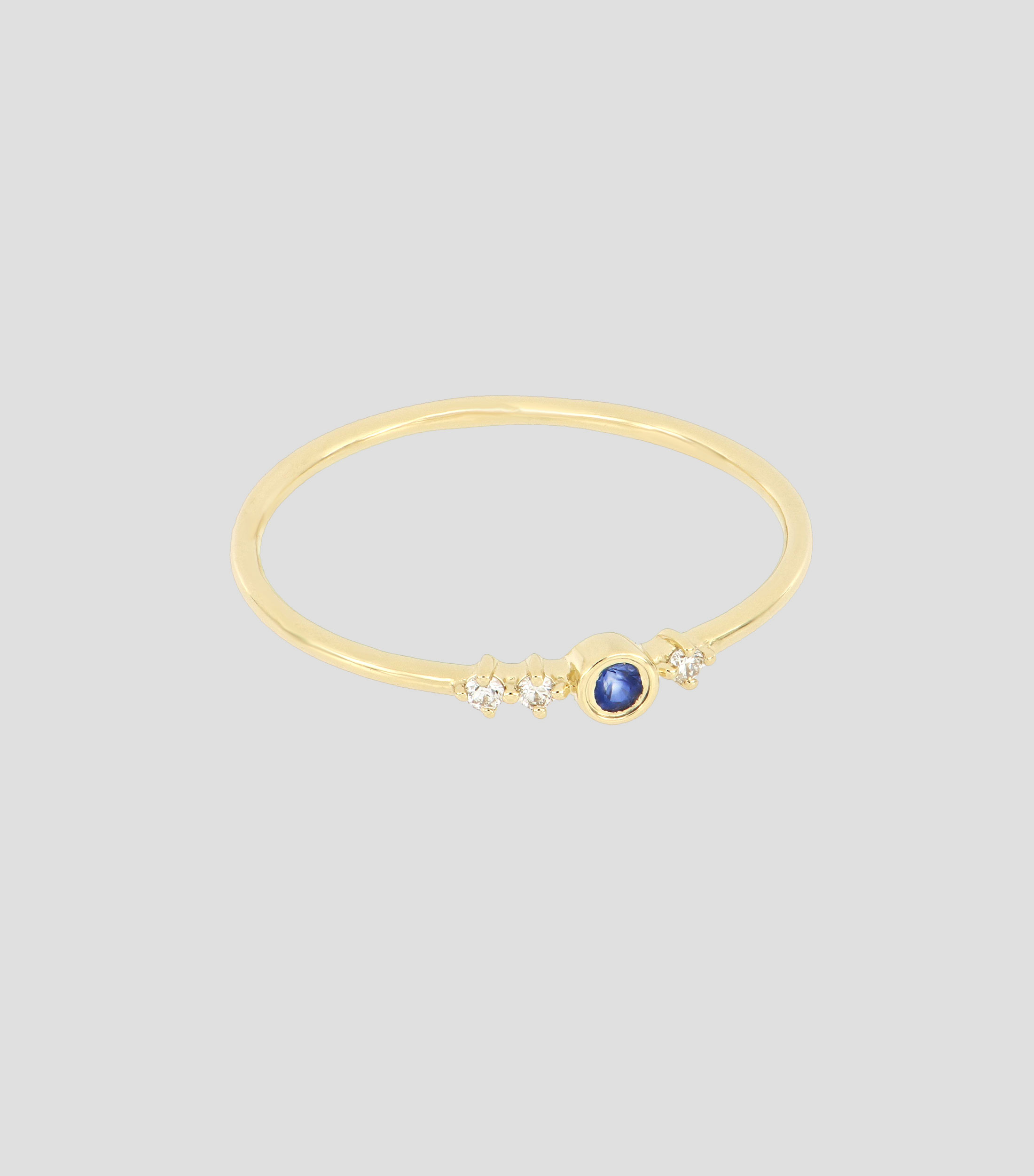 Anillo en oro amarillo de 18 Kts con zafiro Kind Mujer