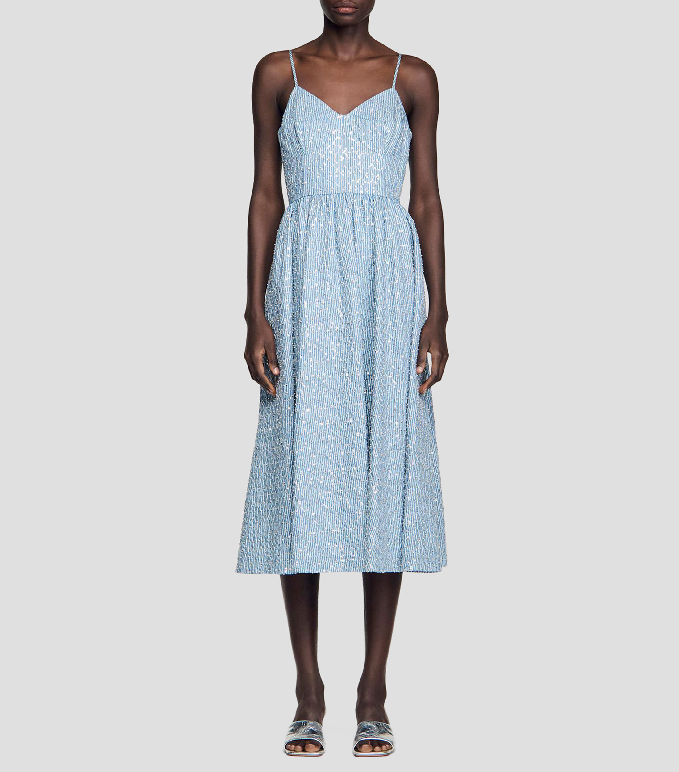 Vestido midi con líneas Iseanna Mujer