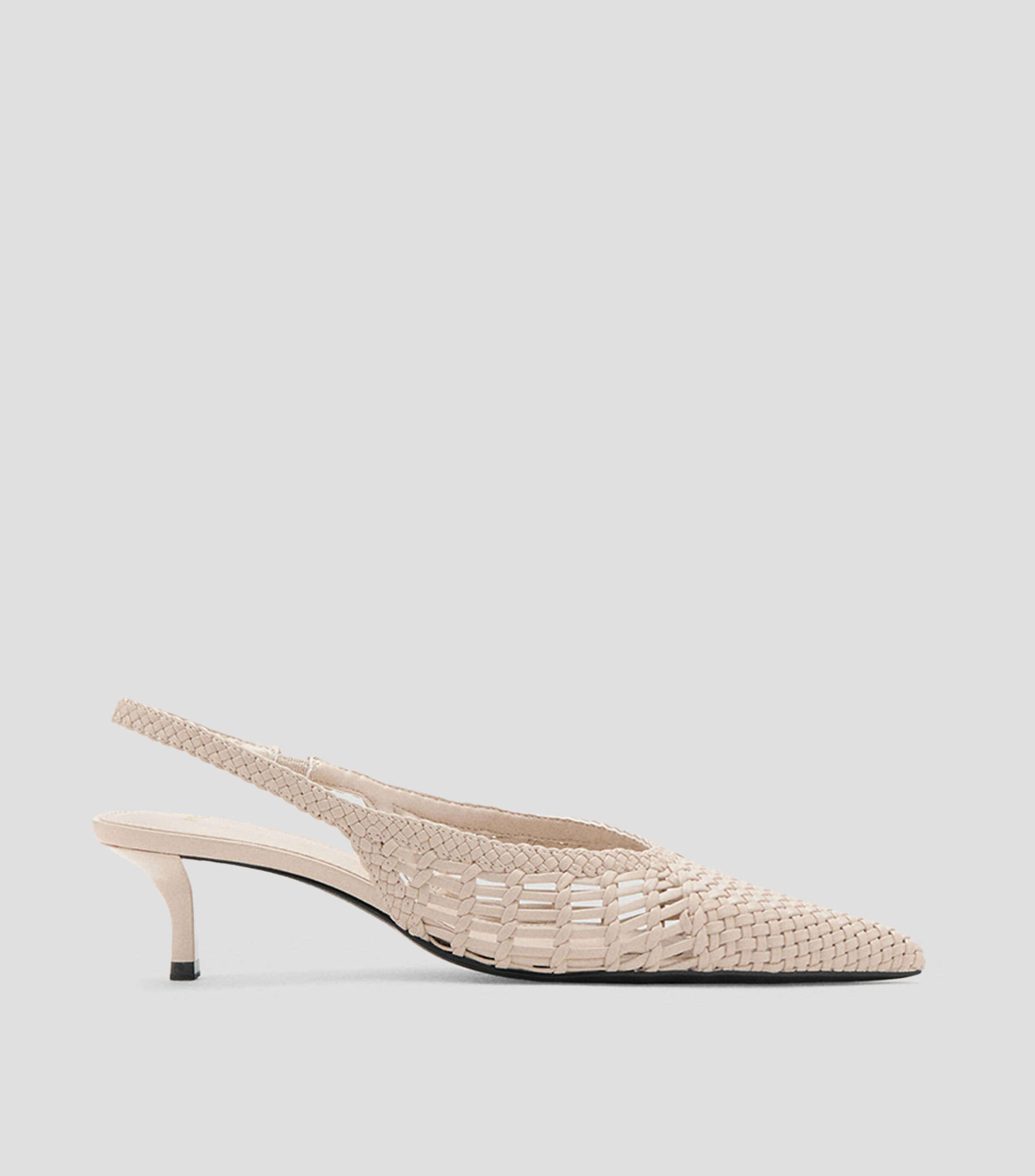 Zapatillas slingback con tacón medio y delgado Mujer