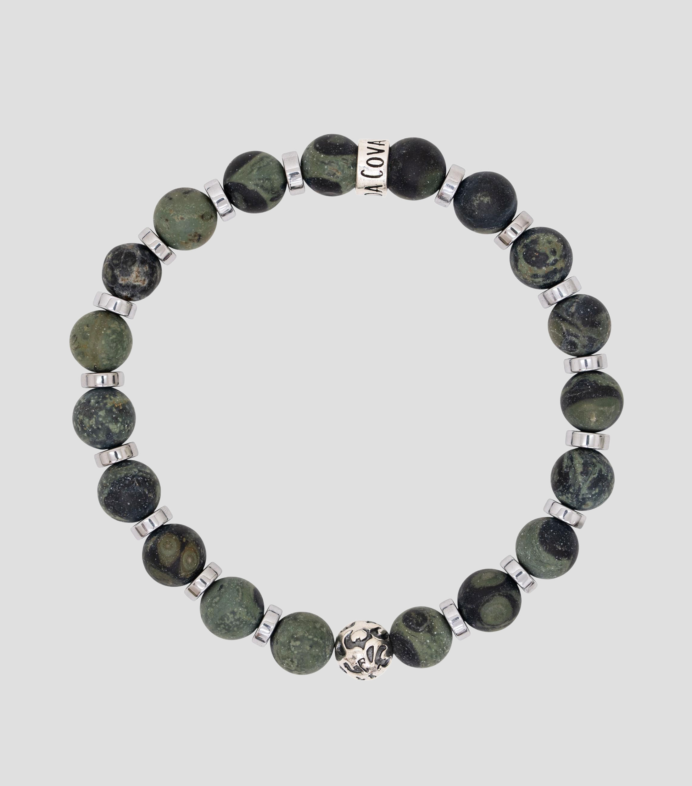 Brazalete con Jasper Kambaba y hematita Hombre