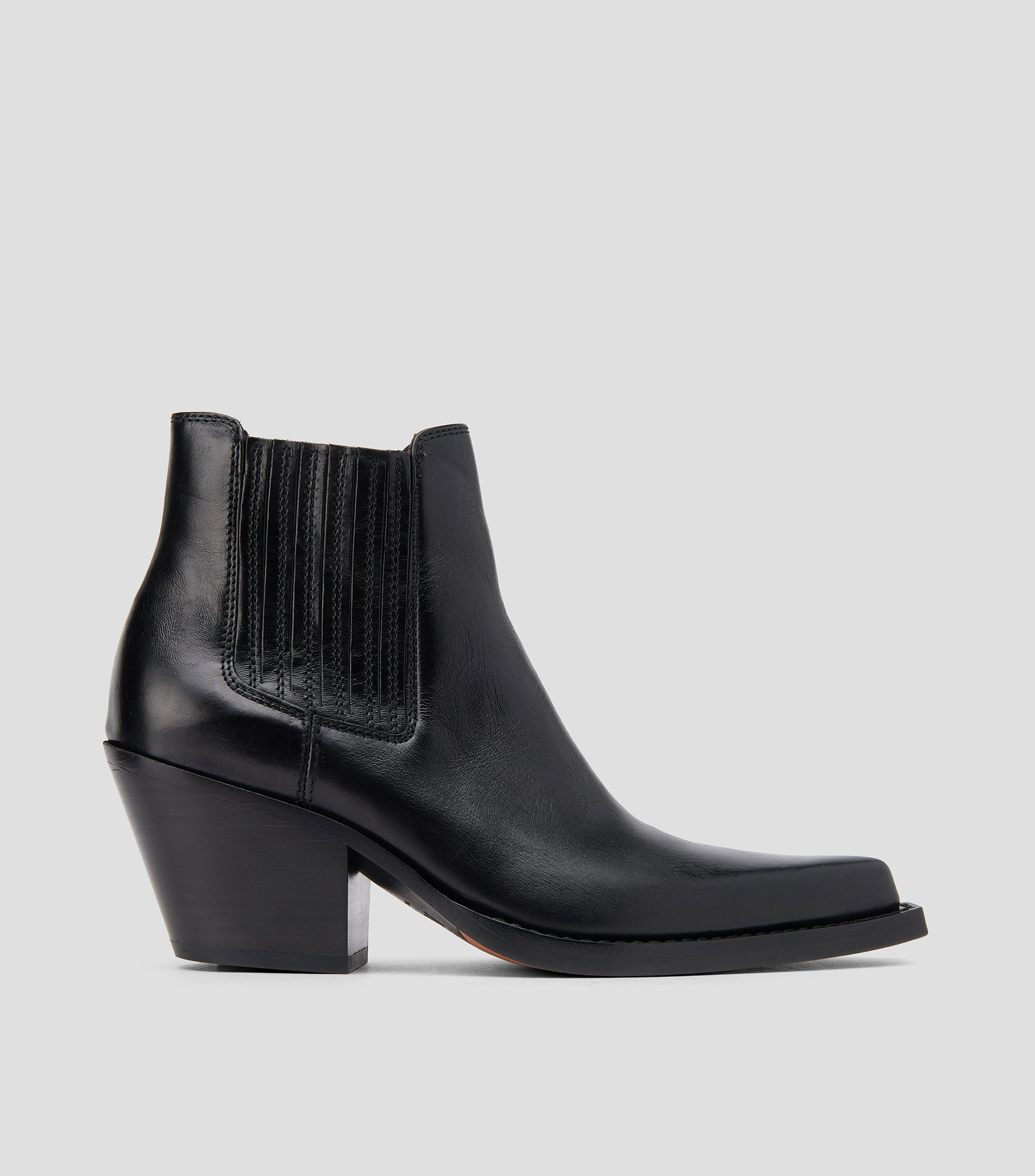 Botas vaqueras cortas Dallas en piel con tacón medio ancho Mujer