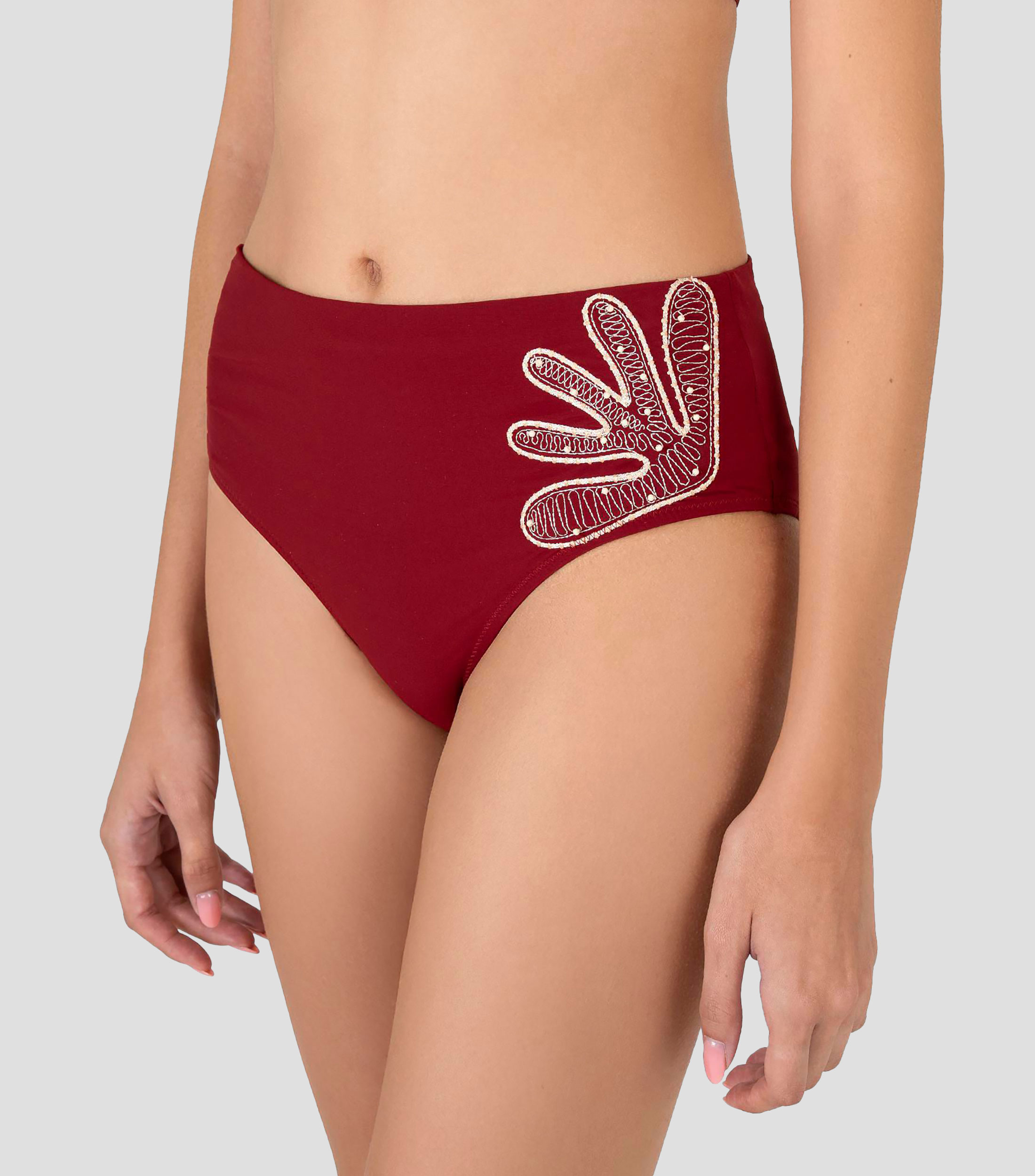 Bikini bottom alto Caraiba bordado Mujer