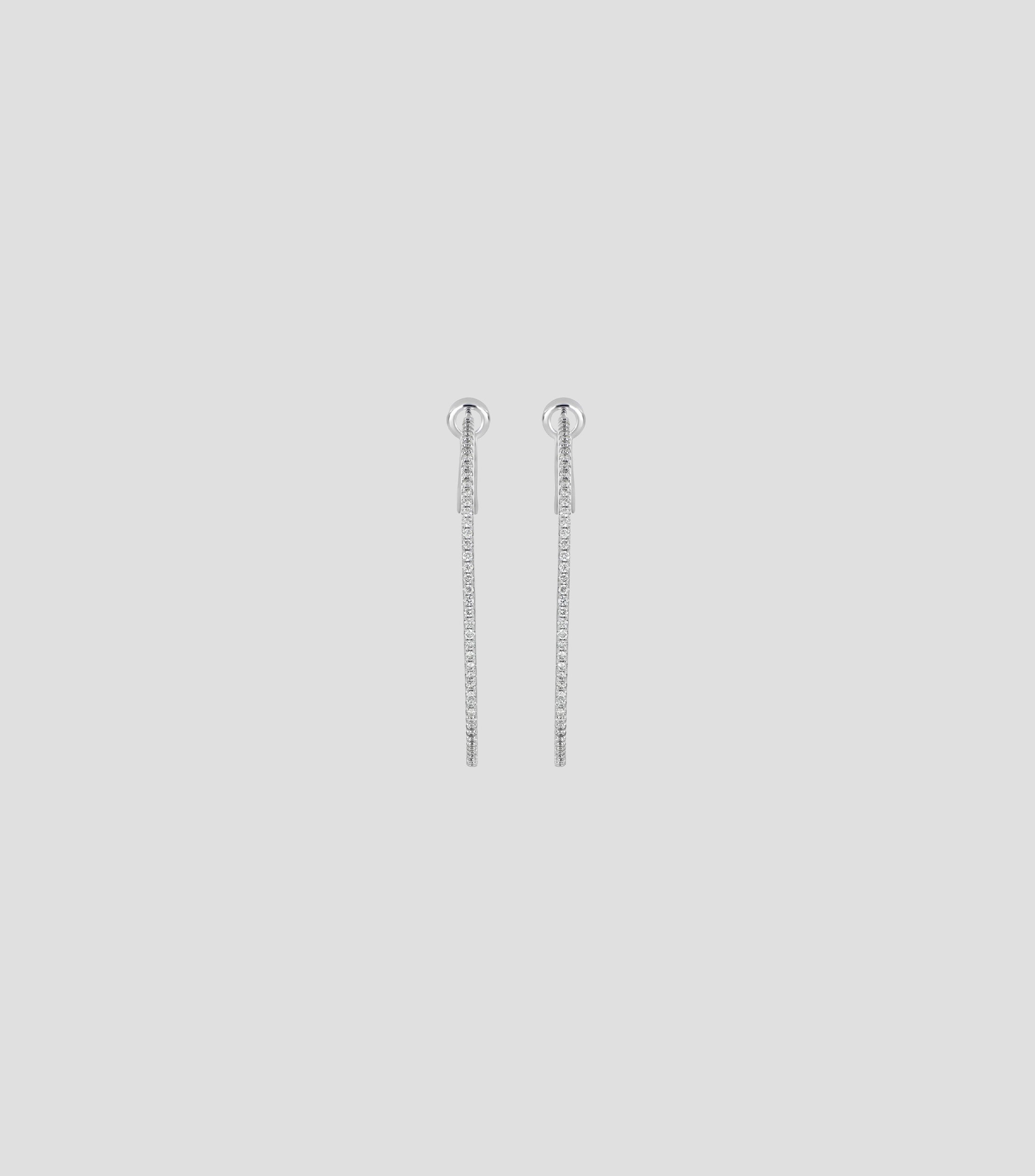 Aretes en Oro blanco de 14 Kilates con Zafiro y Diamante Mujer