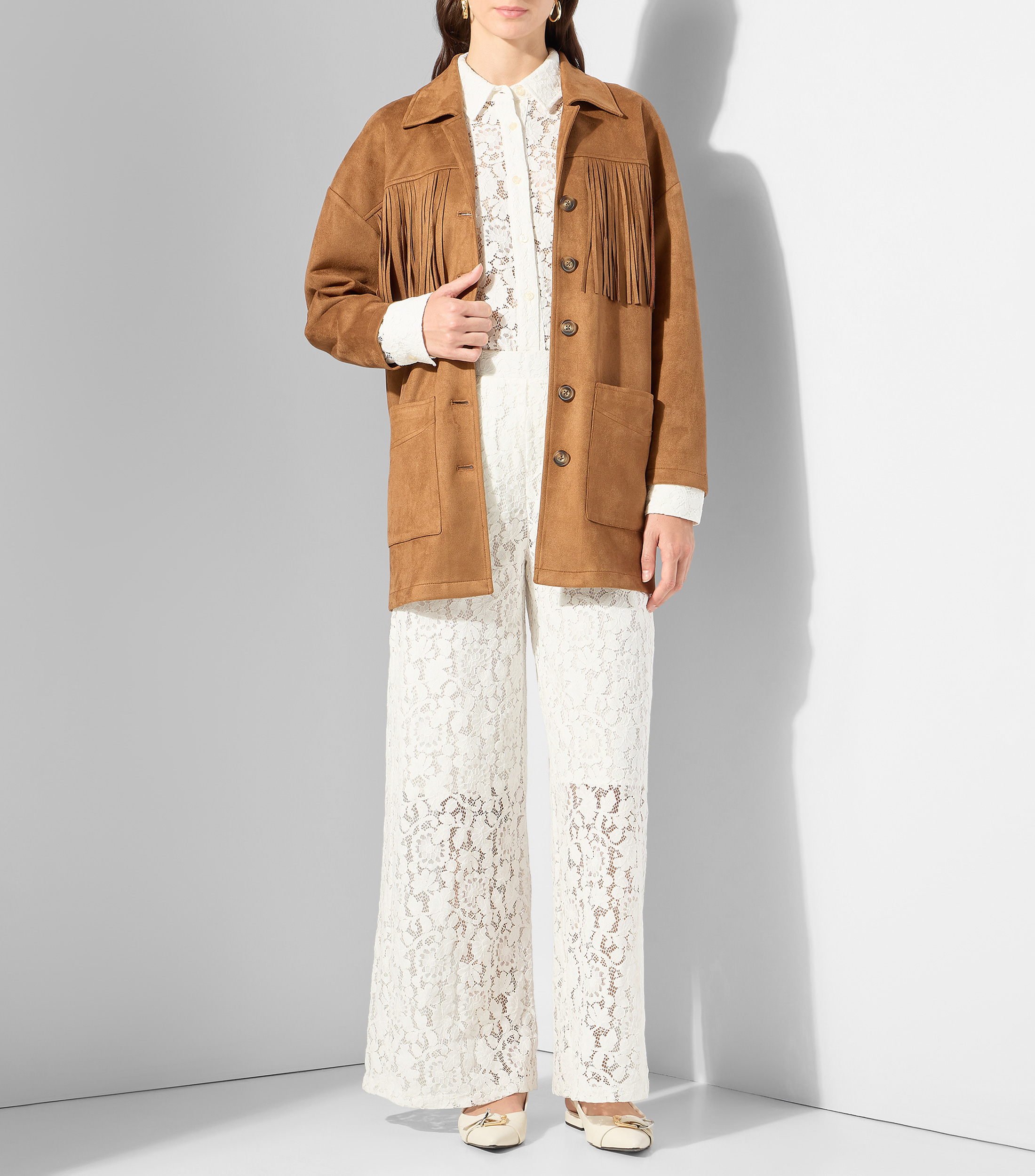 Camisa lisa manga larga Mujer