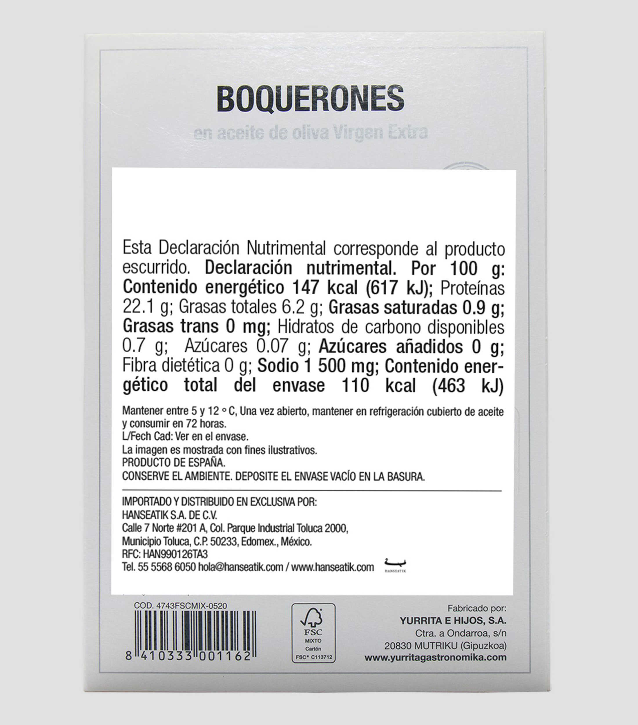 Boquerones en aceite de oliva extra virgen, 100 gr