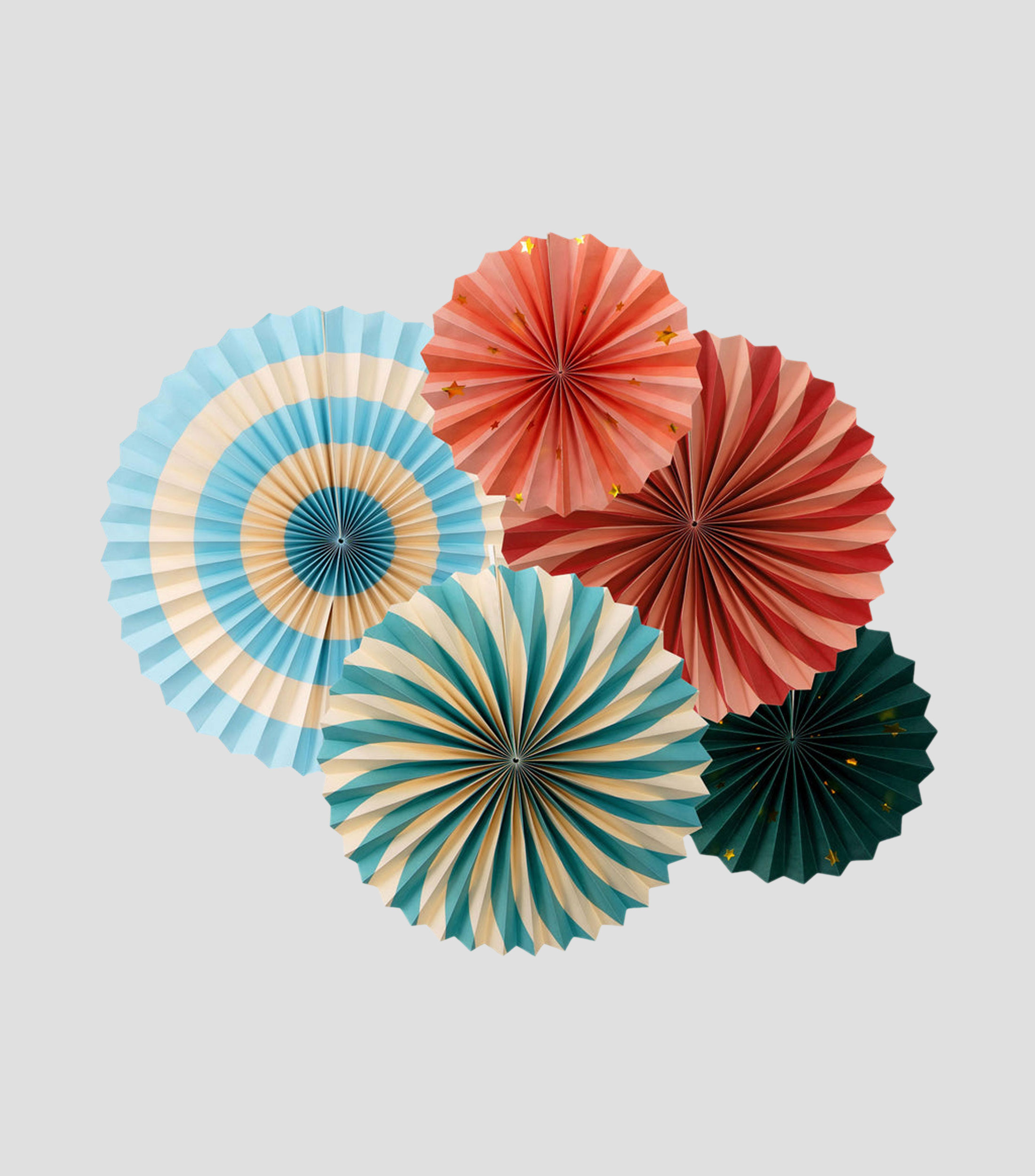 Set 5 Rosetas decorativas para fiesta de circo