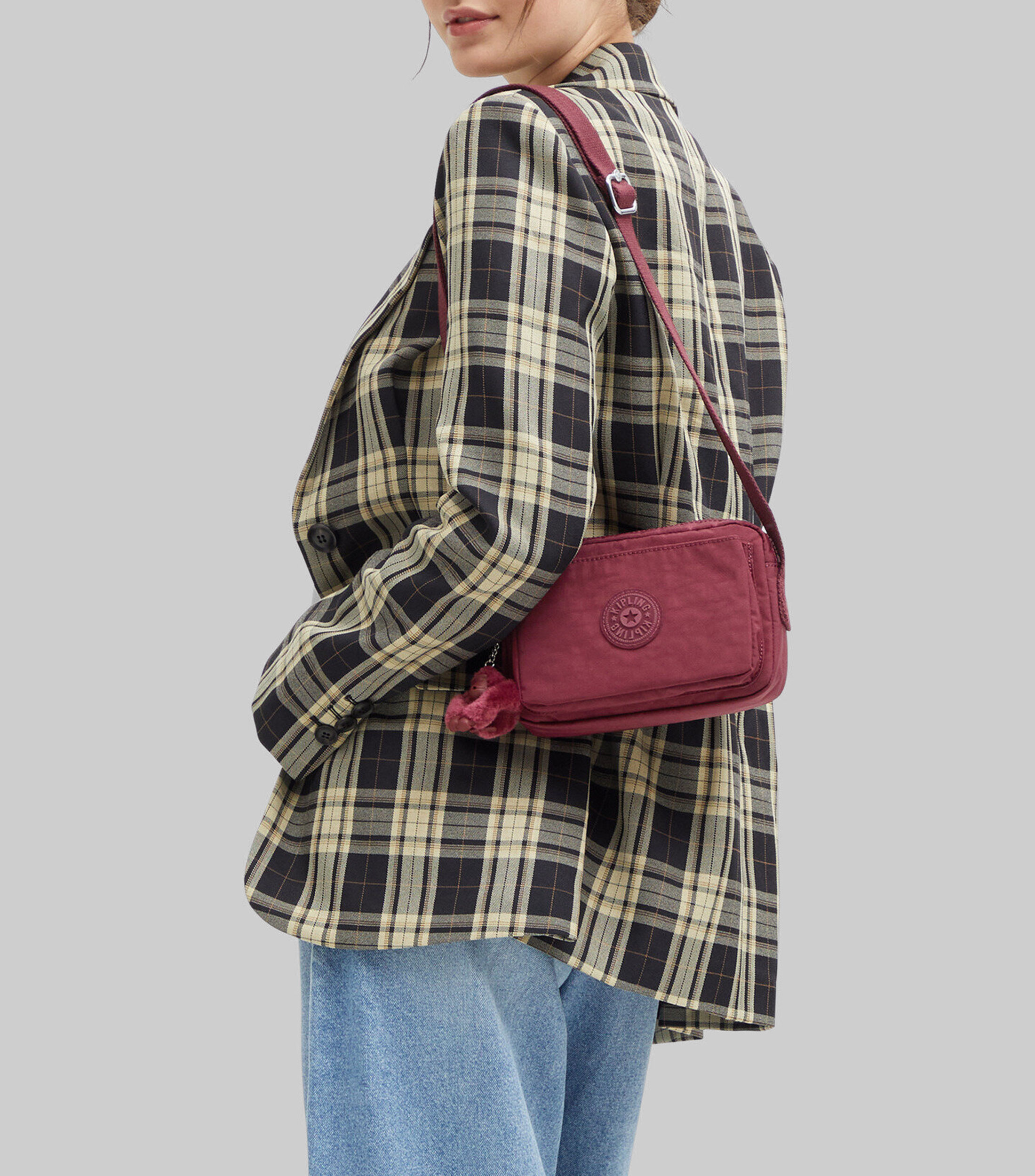 Bolsa crossbody vino Abanu de diseño liso Mujer