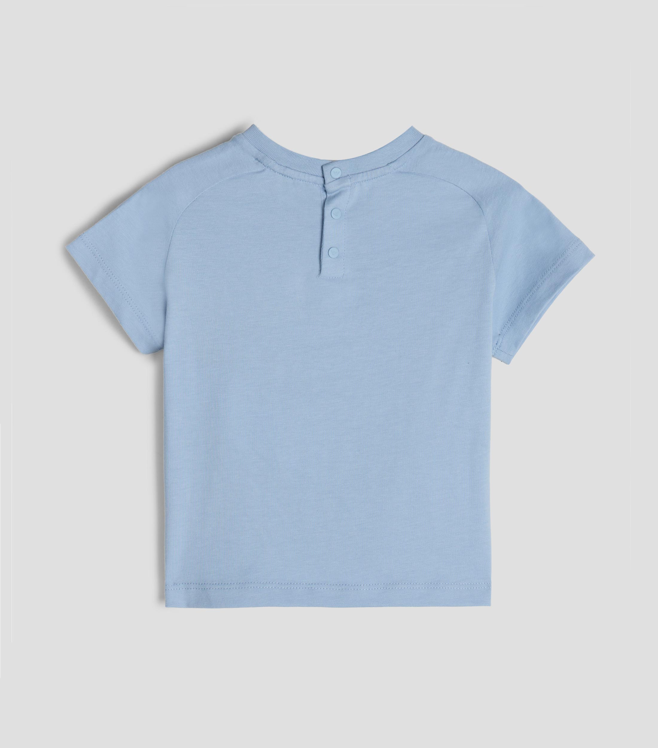 Playera de cuello redondo con manga corta bordada Bebé