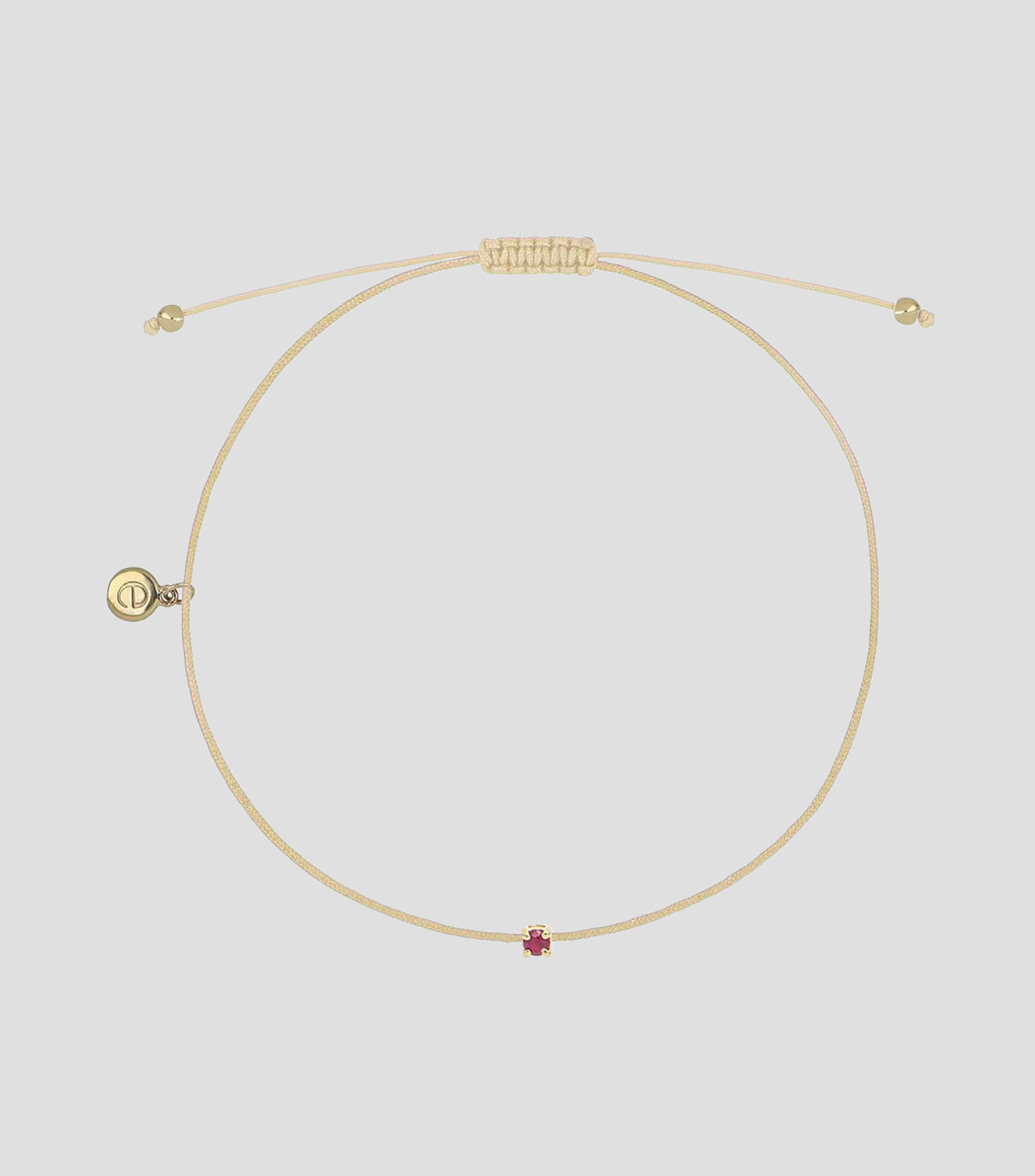 Pulsera de marfil con rubí con dije de oro amarillo de 18 kilates Mujer