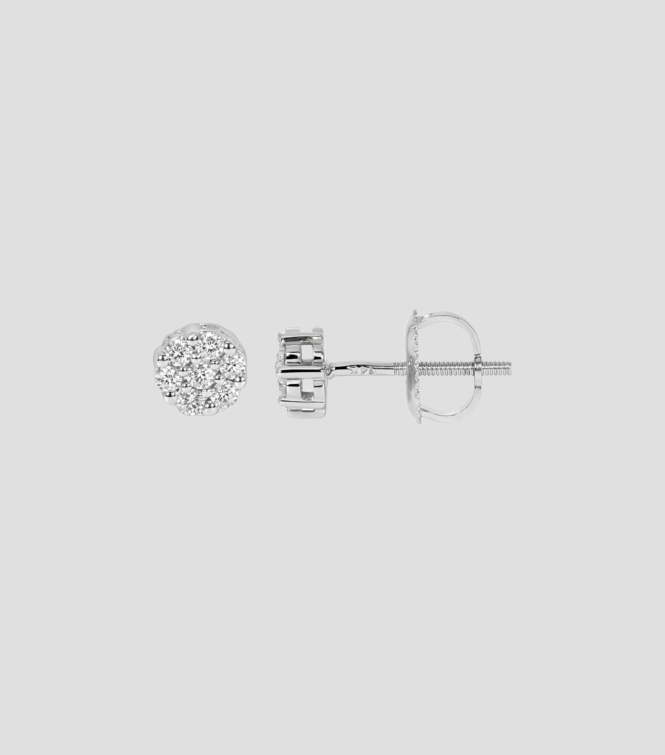 Broqueles en oro blanco de 14 kilates con diamantes Mujer