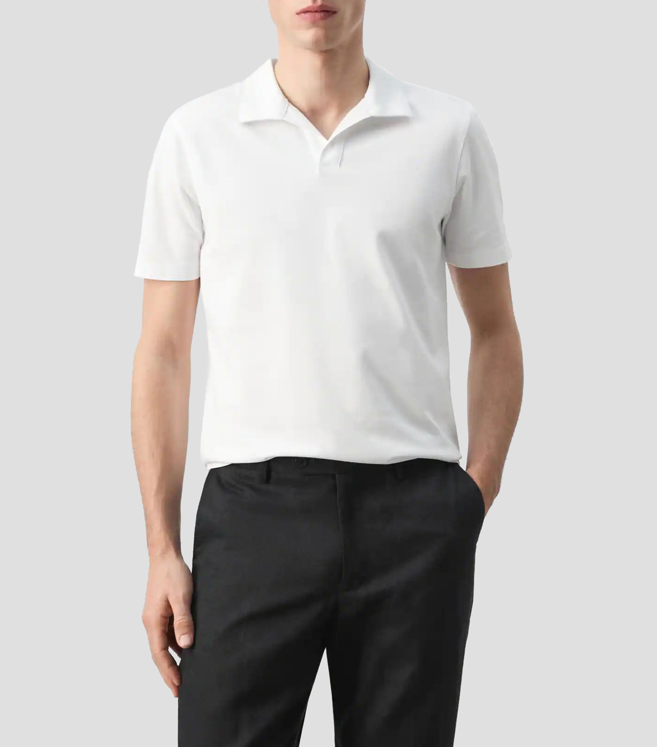Playera tipo polo de manga corta lisa Hombre