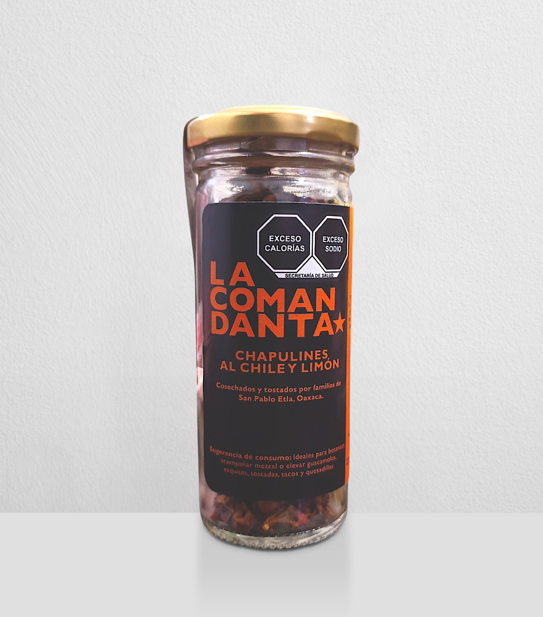 Chapulines al chile y limón, 20 g