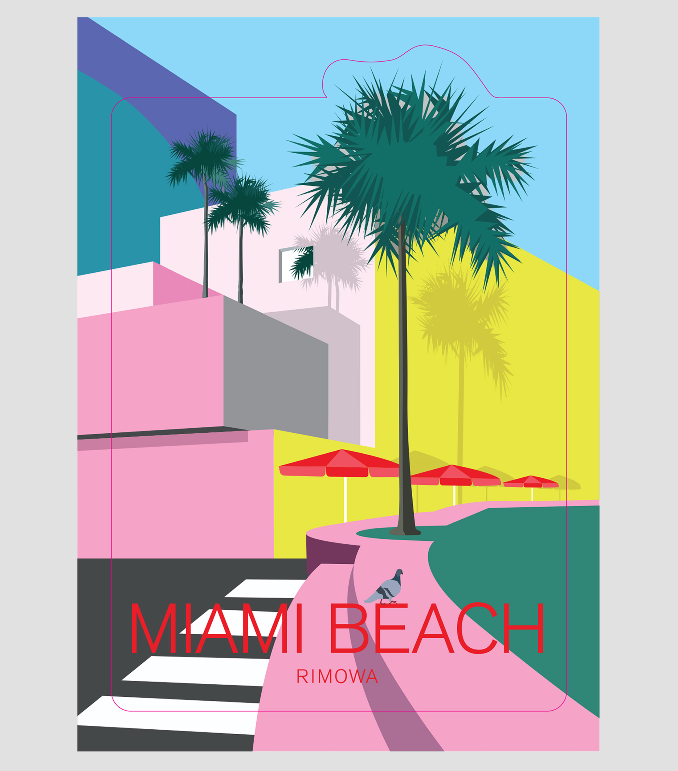 Sticker Miami para Maleta Rígida