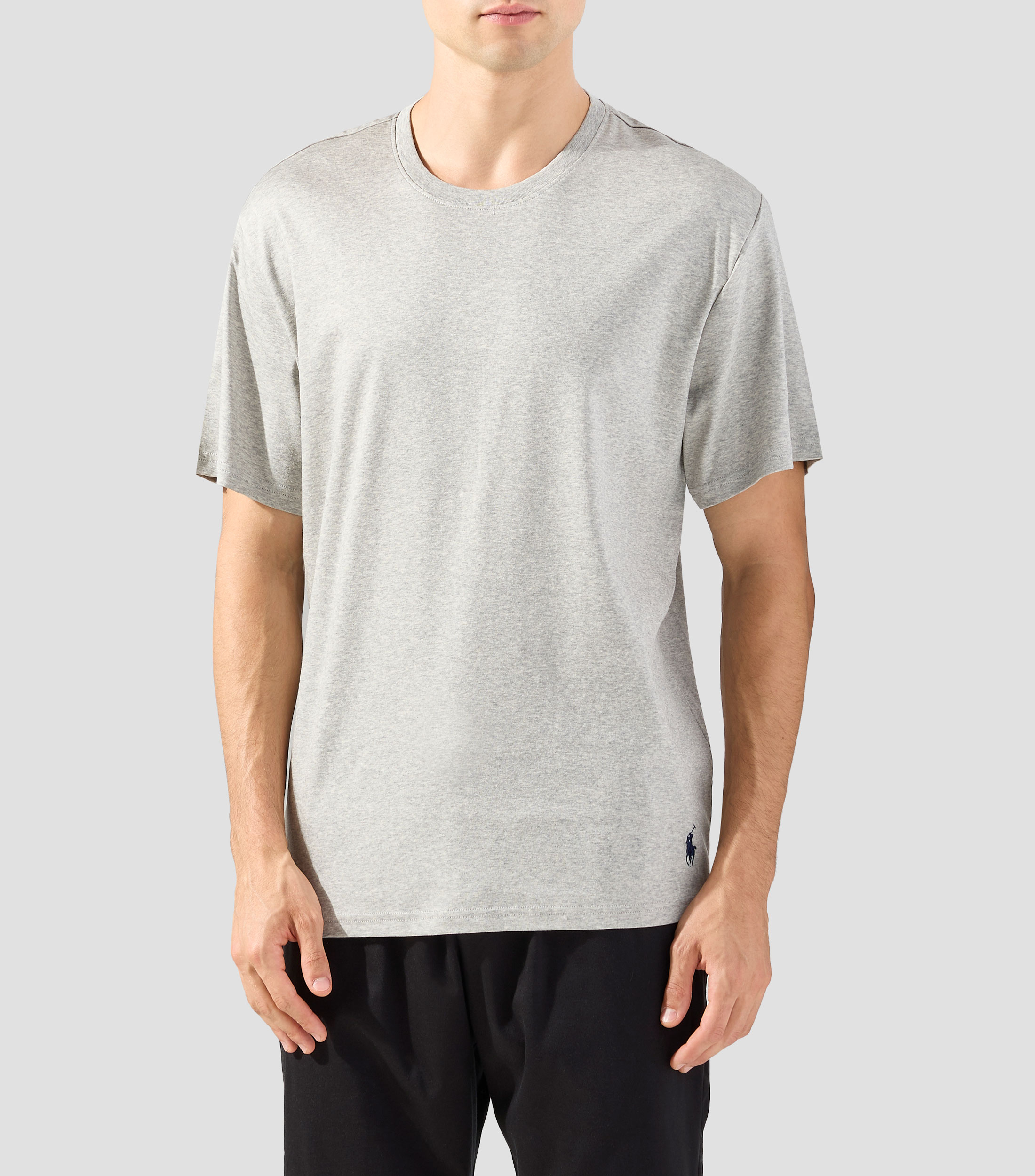 Playera pijama de cuello redondo y manga corta jaspeada Hombre