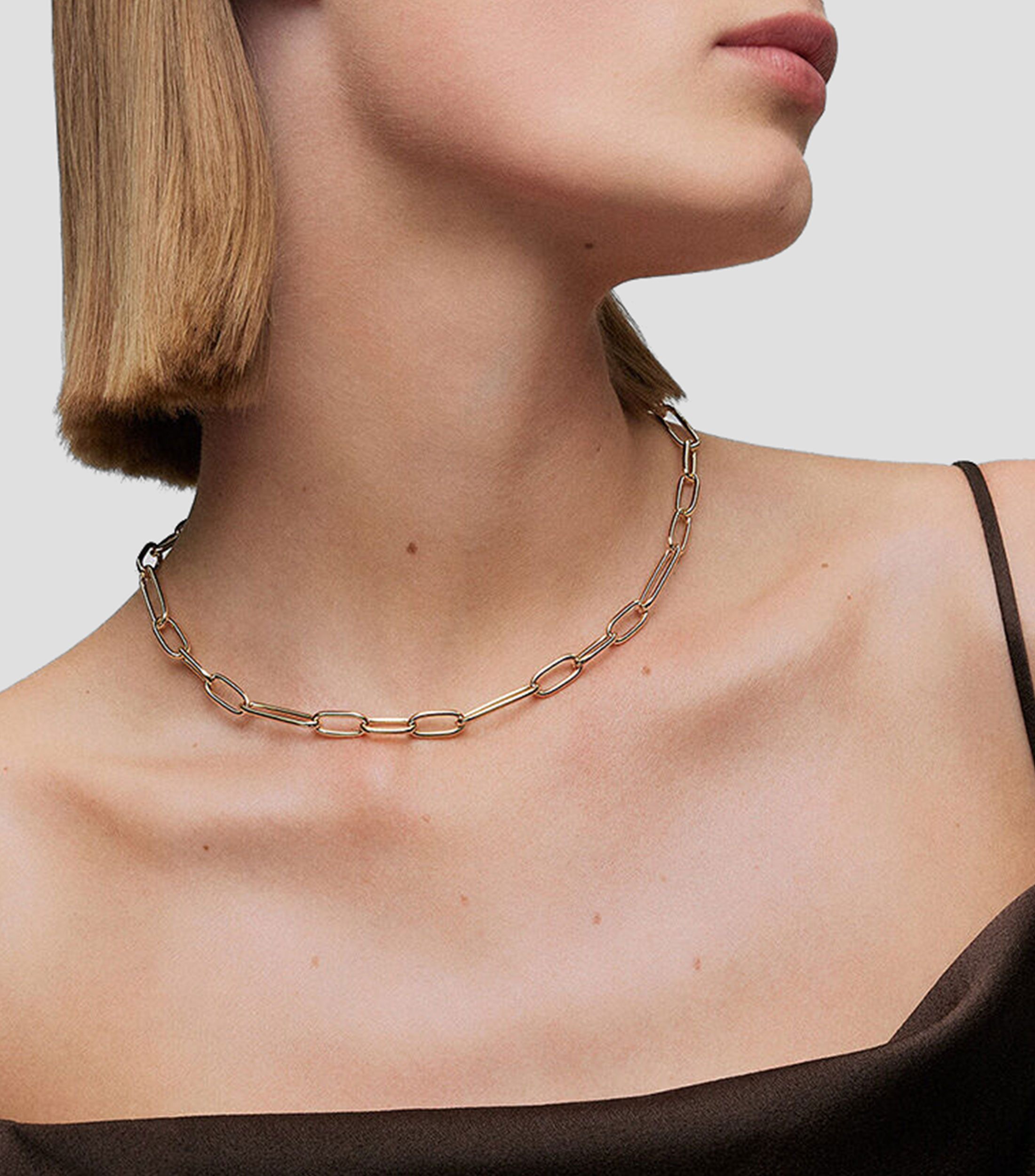 Collar eslabonado en oro 18 Kilates Mujer