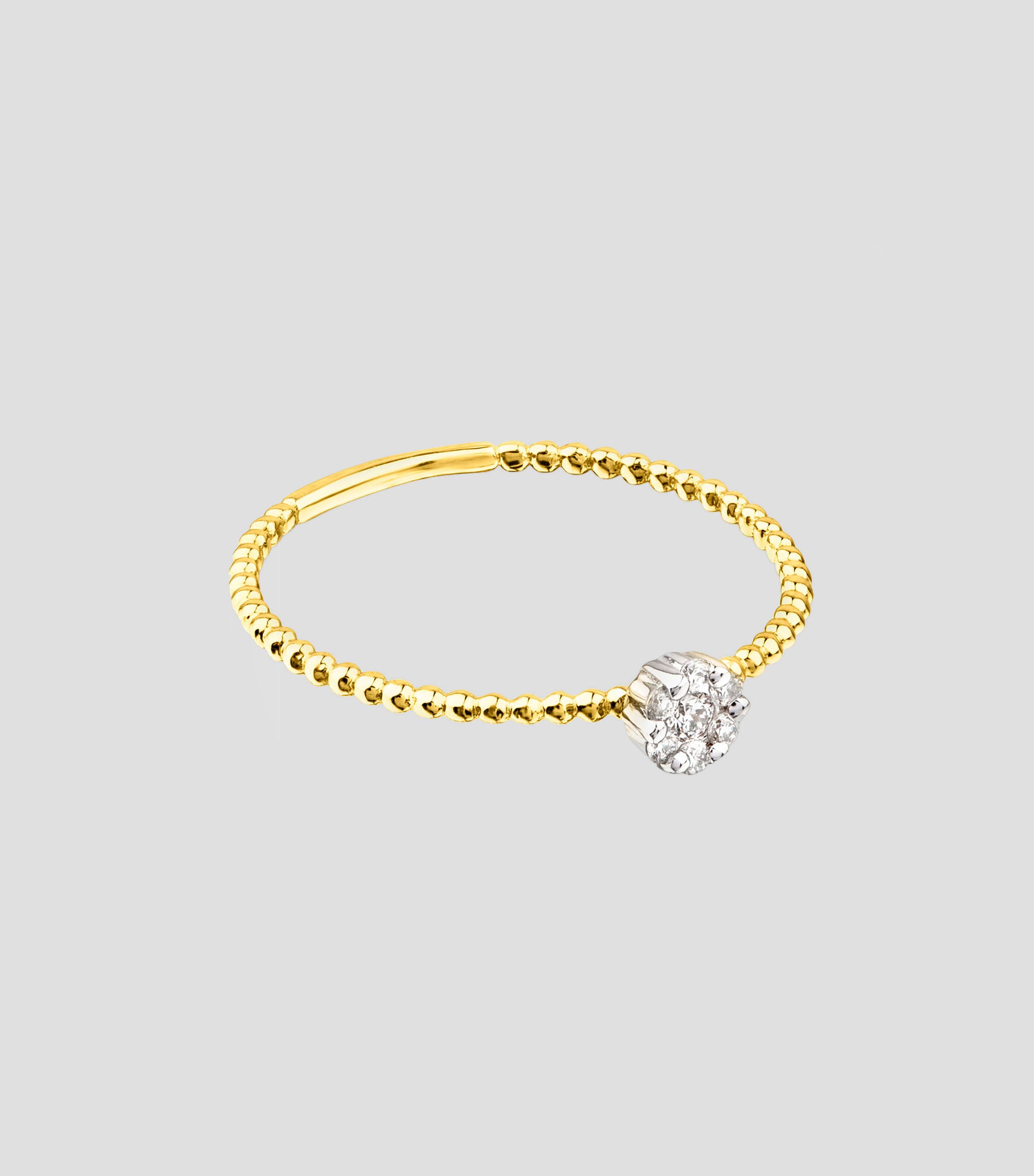 Anillo en Oro Amarillo de 18 Kilates con Incrustación Mujer