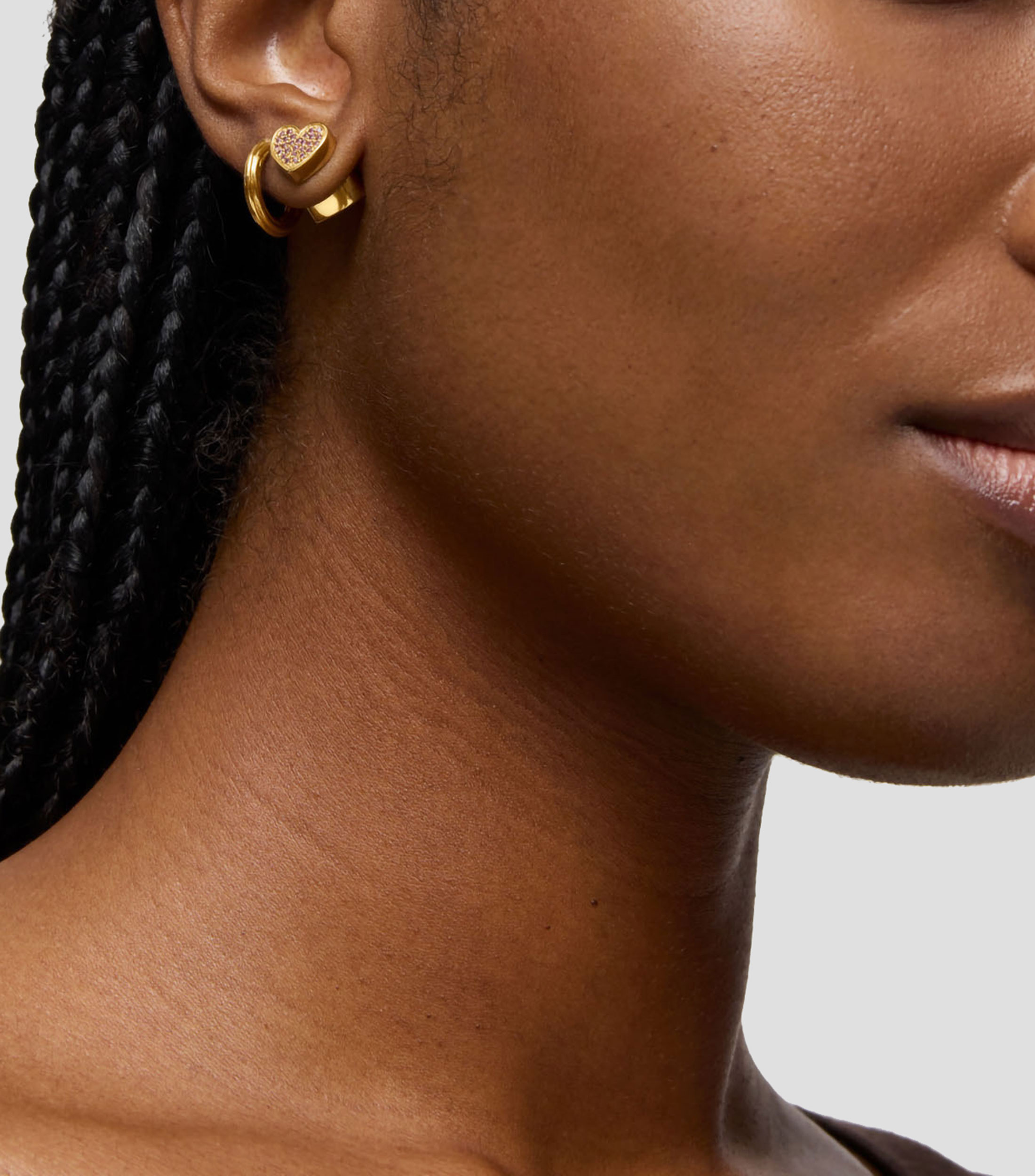 Aretes en plata .925 corazón con rodalitas Tous 1950 Mujer