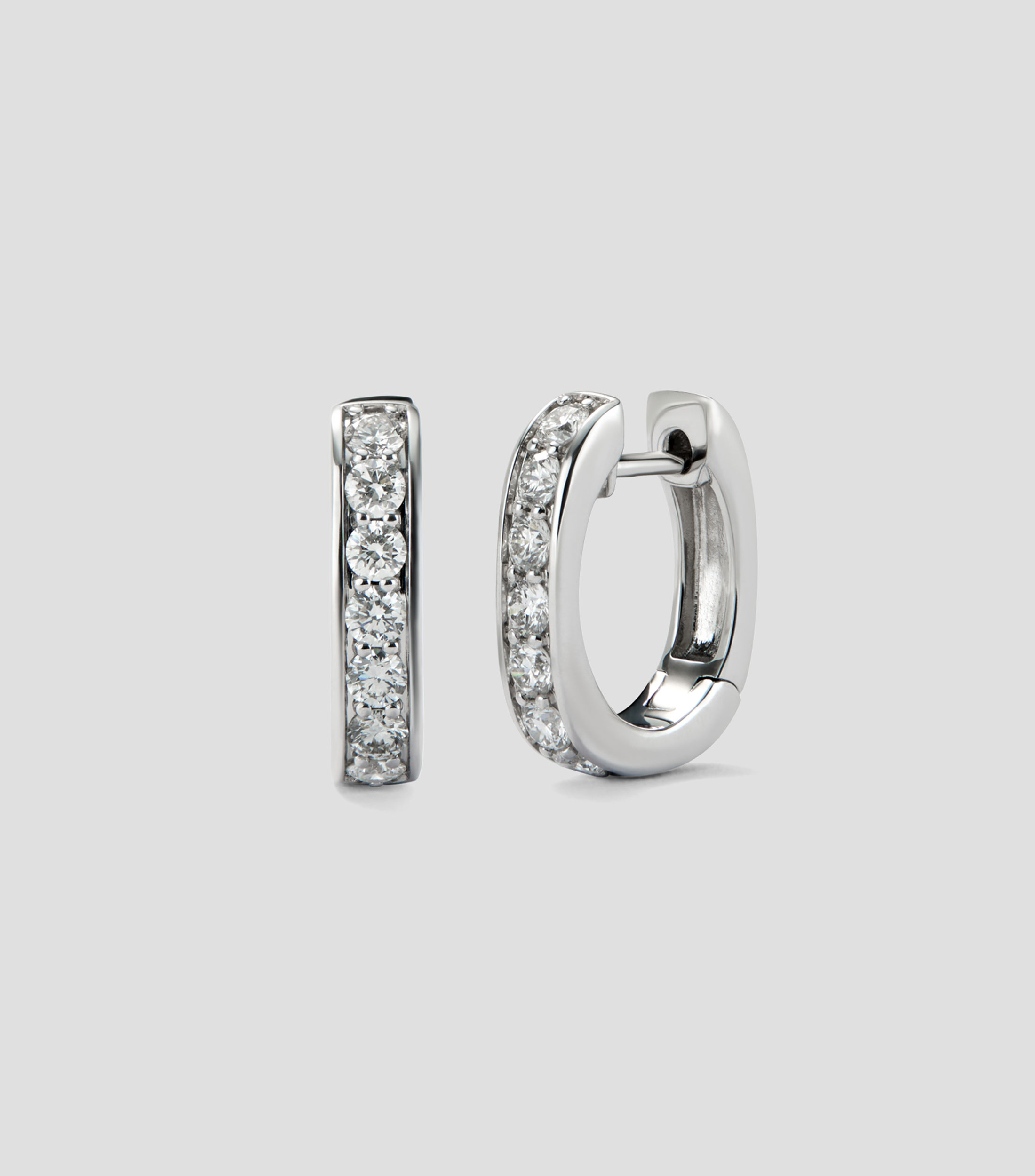 Aretes en Oro blanco de 18 Kilates con diamantes Mujer