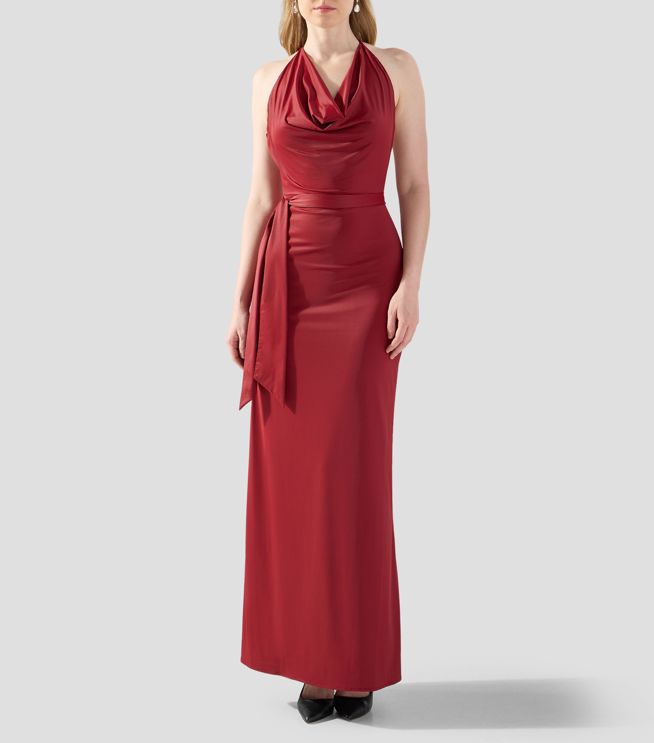 Vestido de fiesta maxi liso Mujer