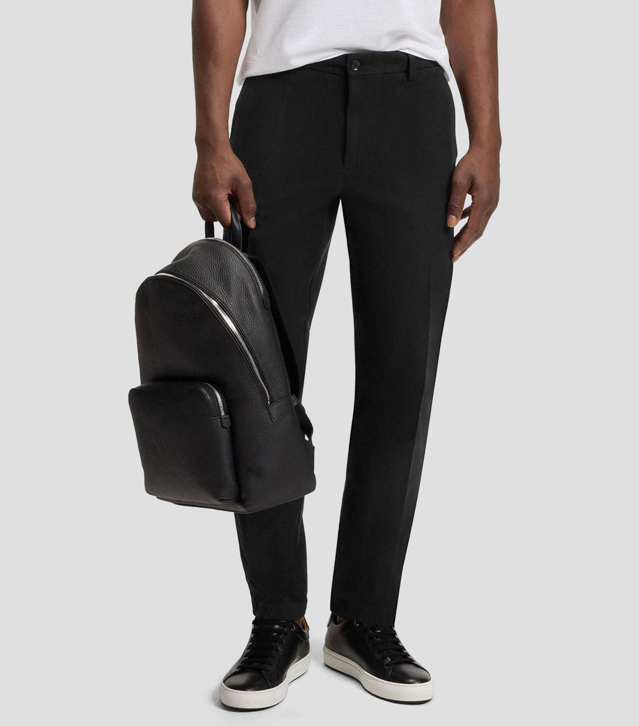 Pantalón slim de algodón elástico con estructura Hombre