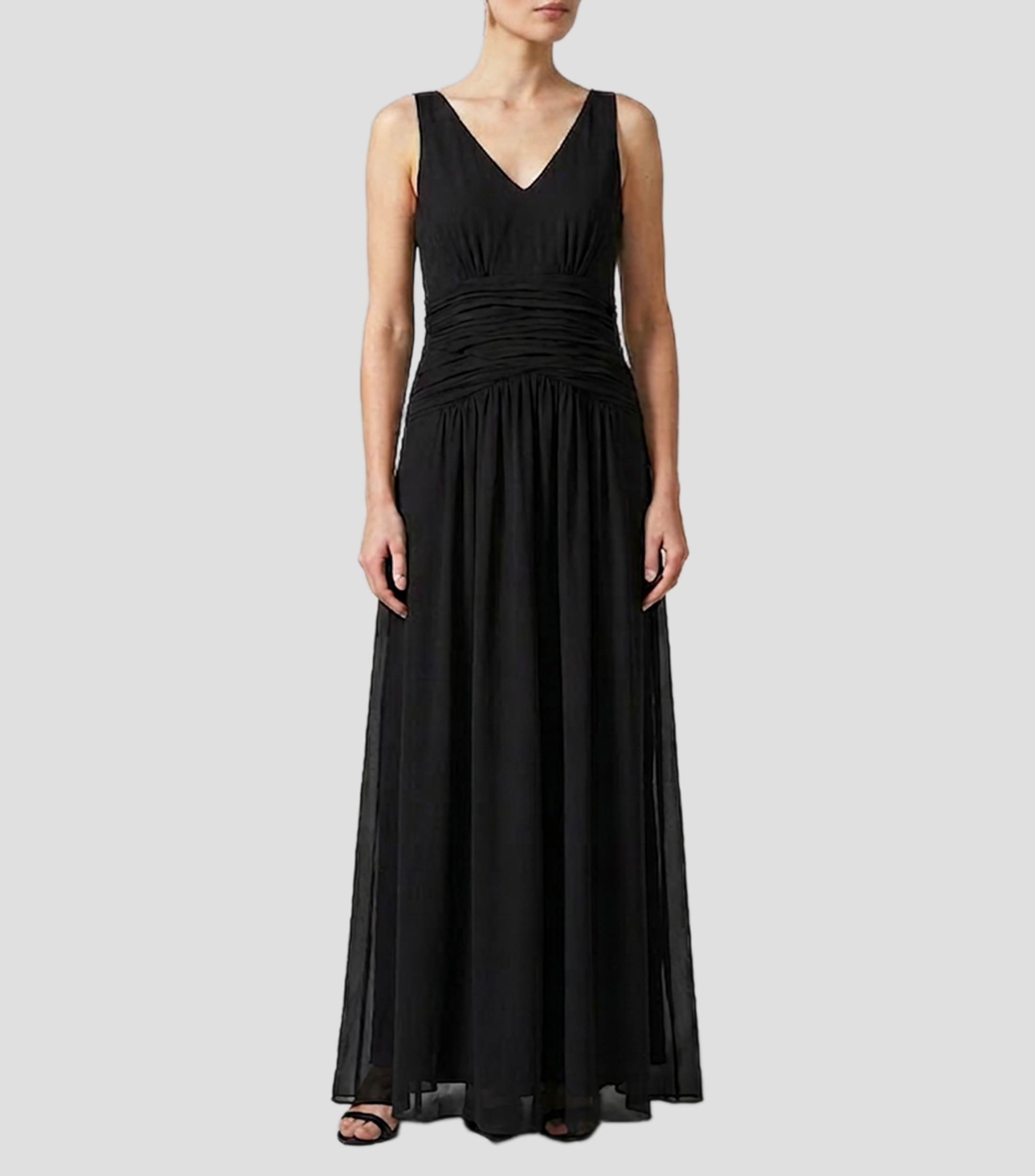 Vestido midi liso Mujer