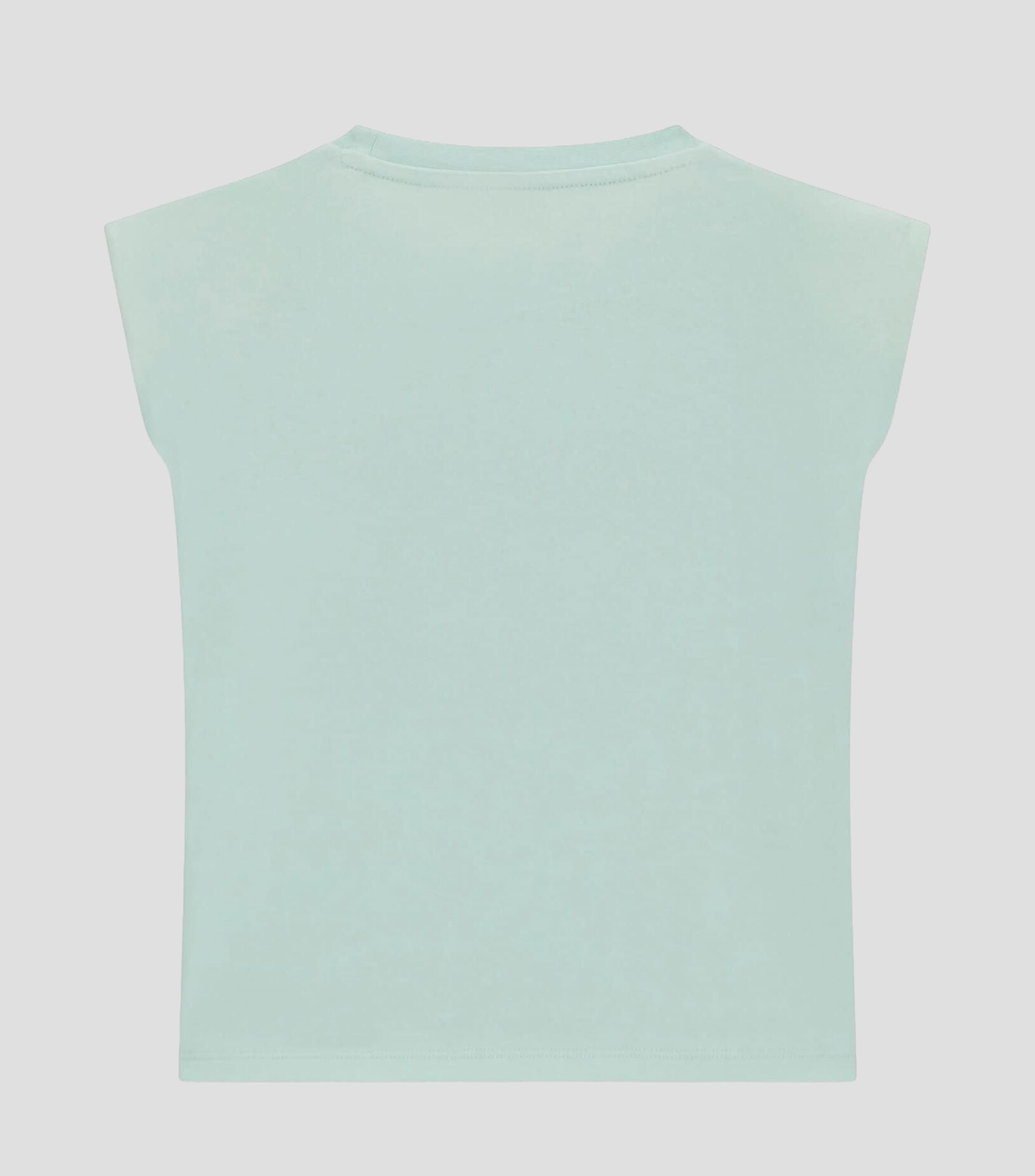 Playera cuello redondo sin mangas estampada Niña