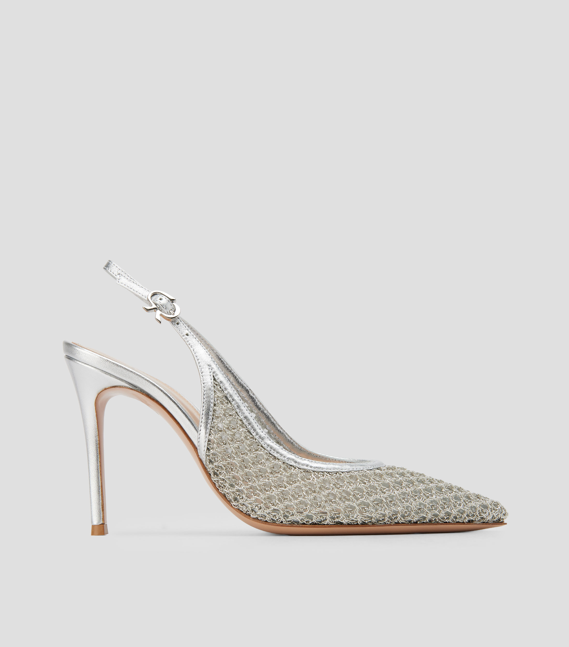 Zapatillas slingback tacón alto de aguja en piel Nikki lisas Mujer