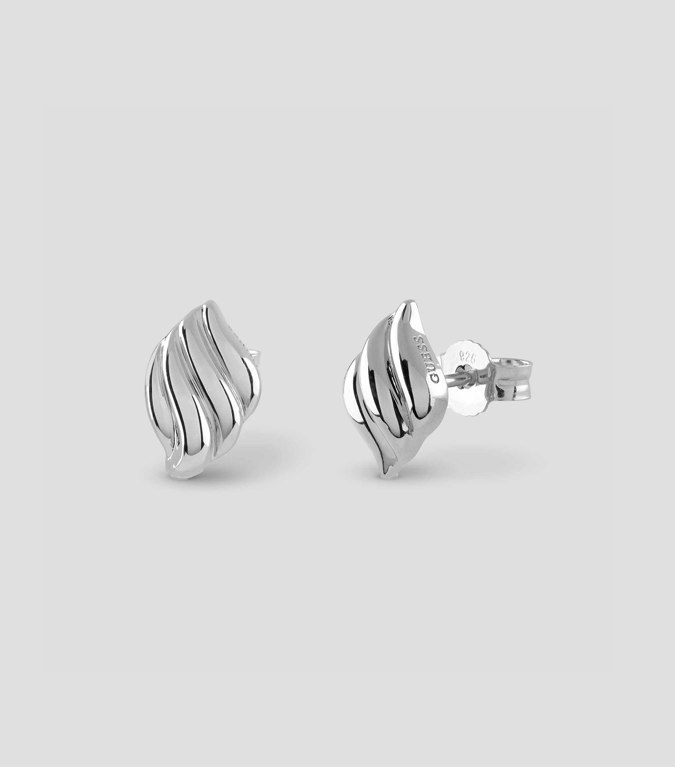 Aretes en plata ondulados Mujer
