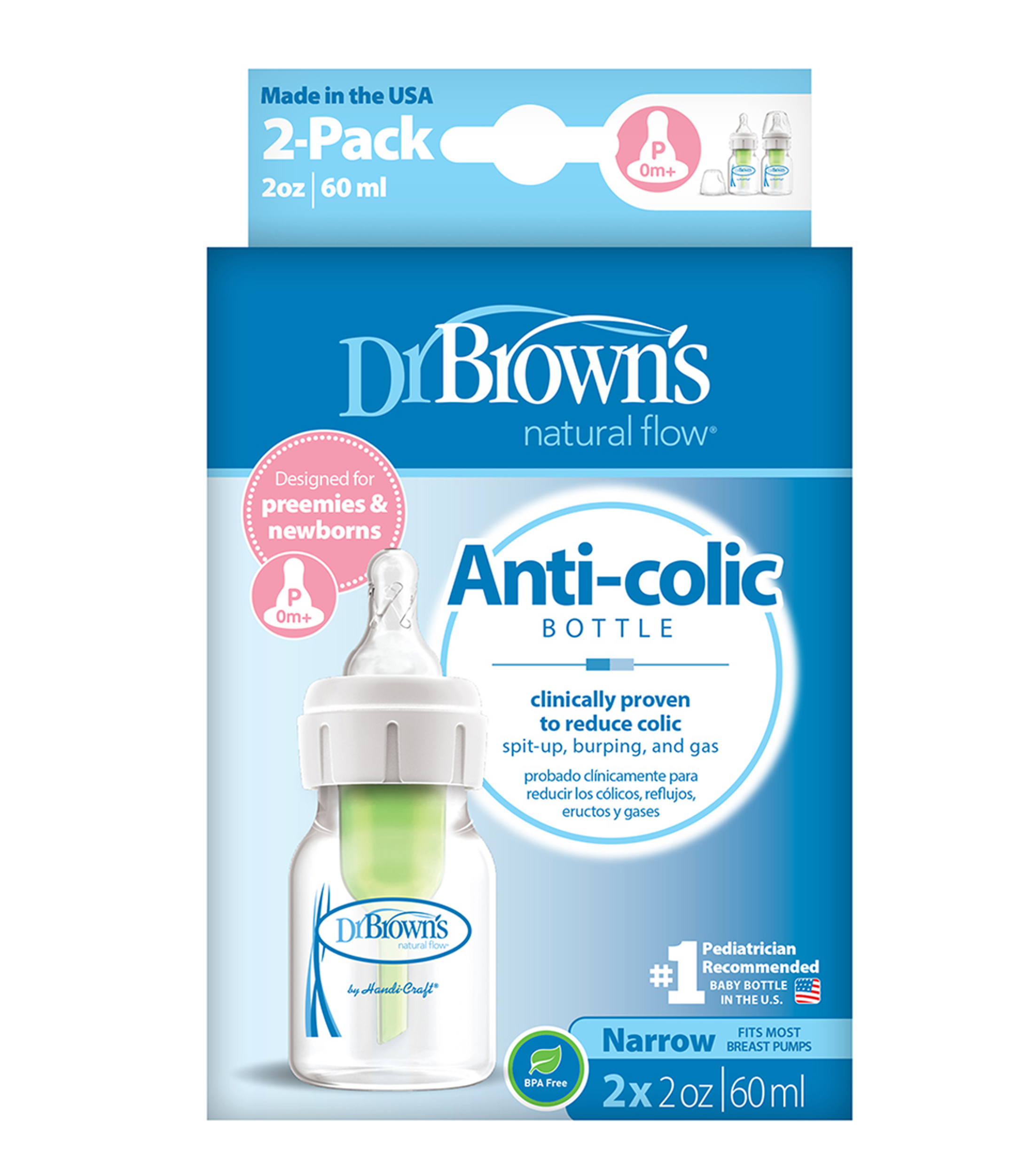 Set 2 Biberones Anti-Colic de 60 ml