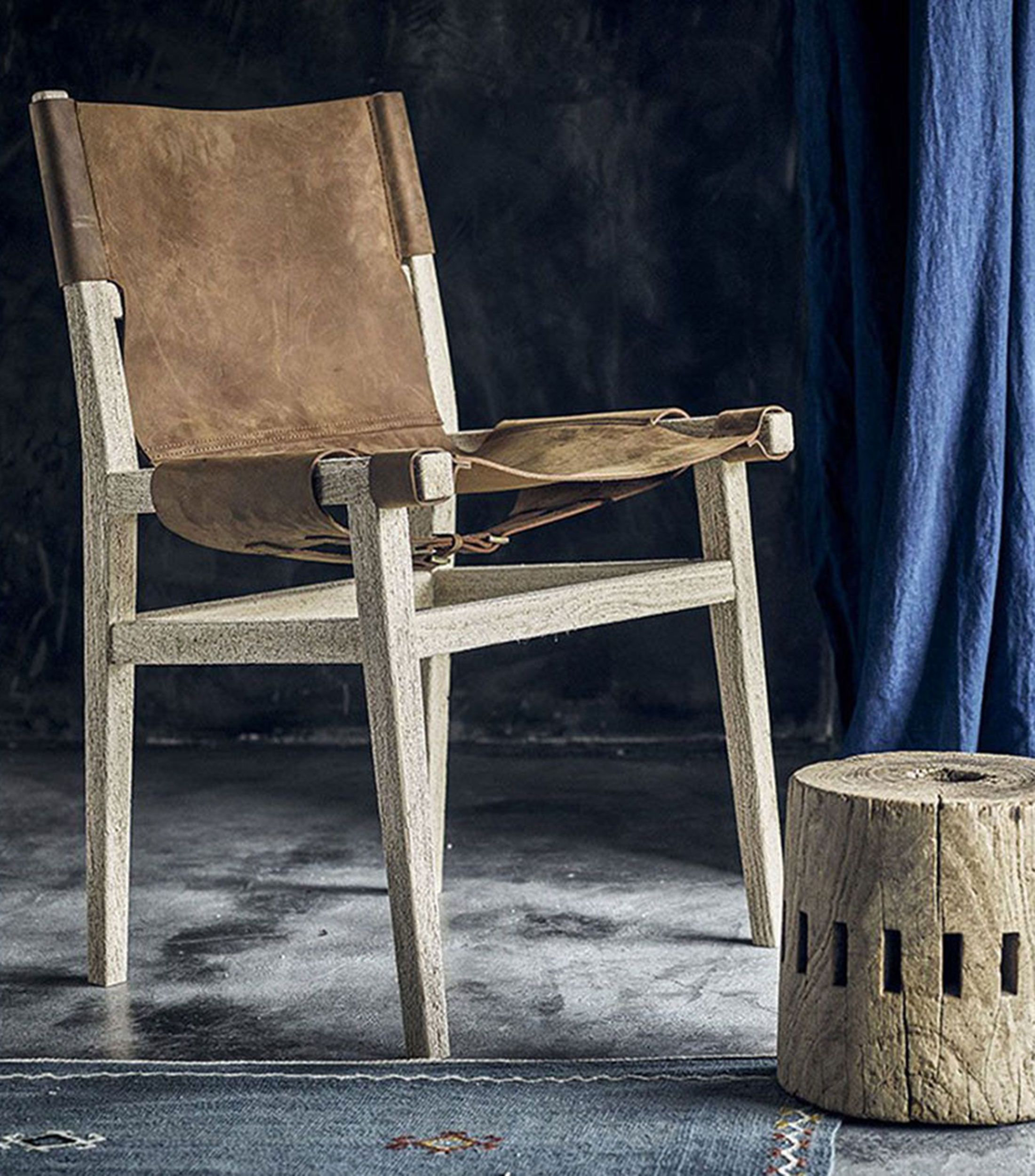 Silla para comedor Sanctum en cuero café